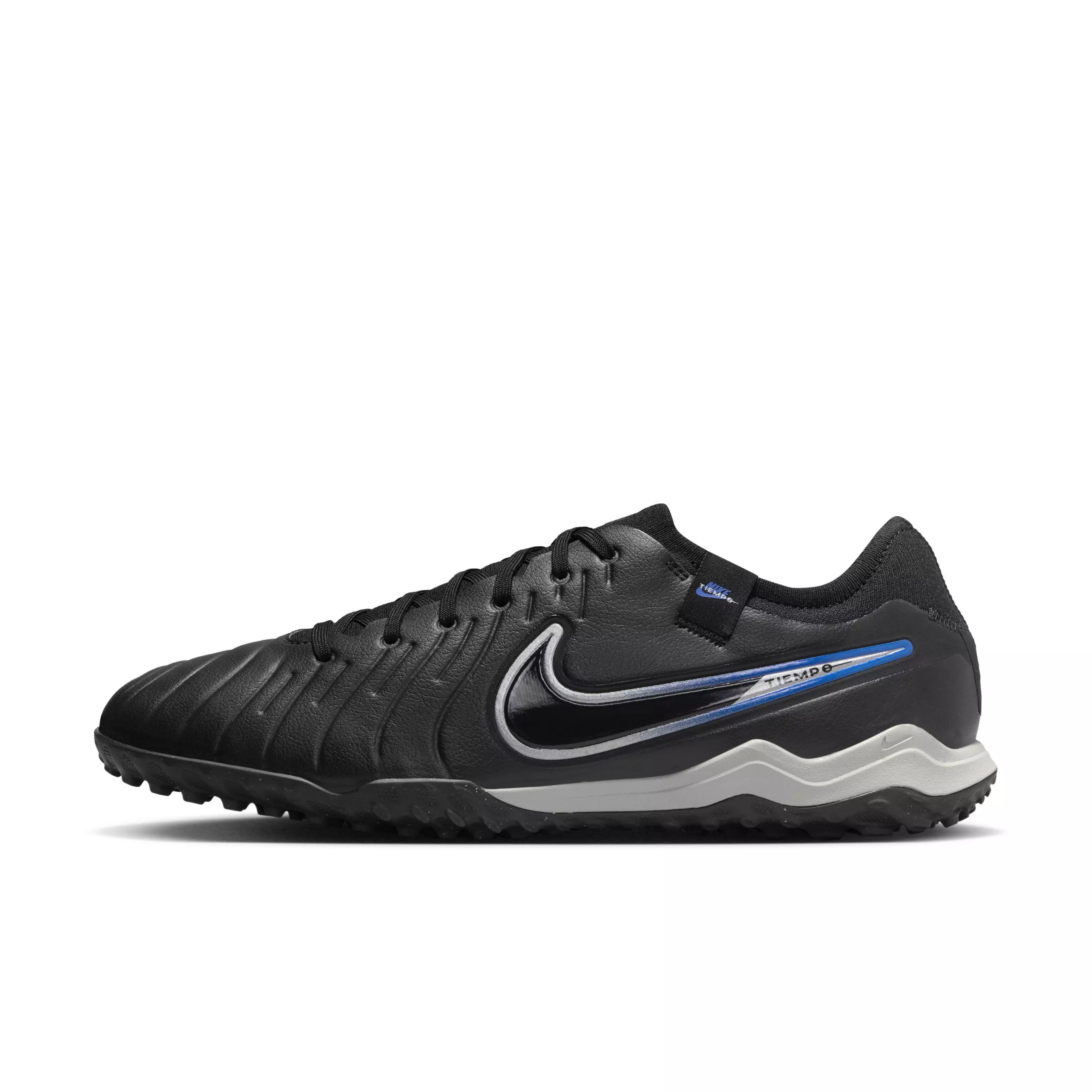 Nike Tiempo Legend 10 Pro Turf "Black/Hyper Royal/Chrome" Men's Soccer Shoe - BLACK/ROYAL/CHROME