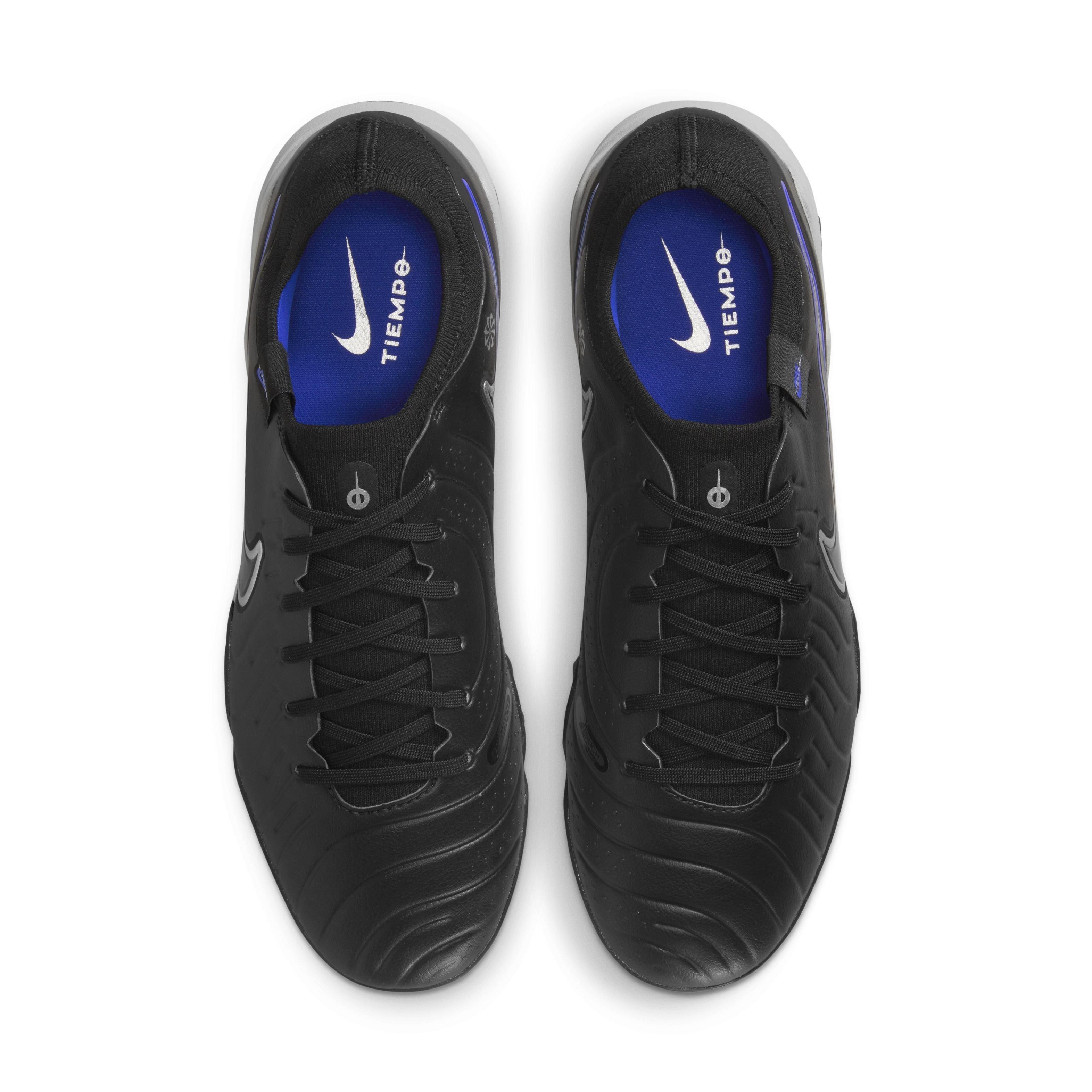 Nike Tiempo Legend 10 Pro Turf "Black/Hyper Royal/Chrome" Men's Soccer Shoe - BLACK/ROYAL/CHROME Thumbnail View 4
