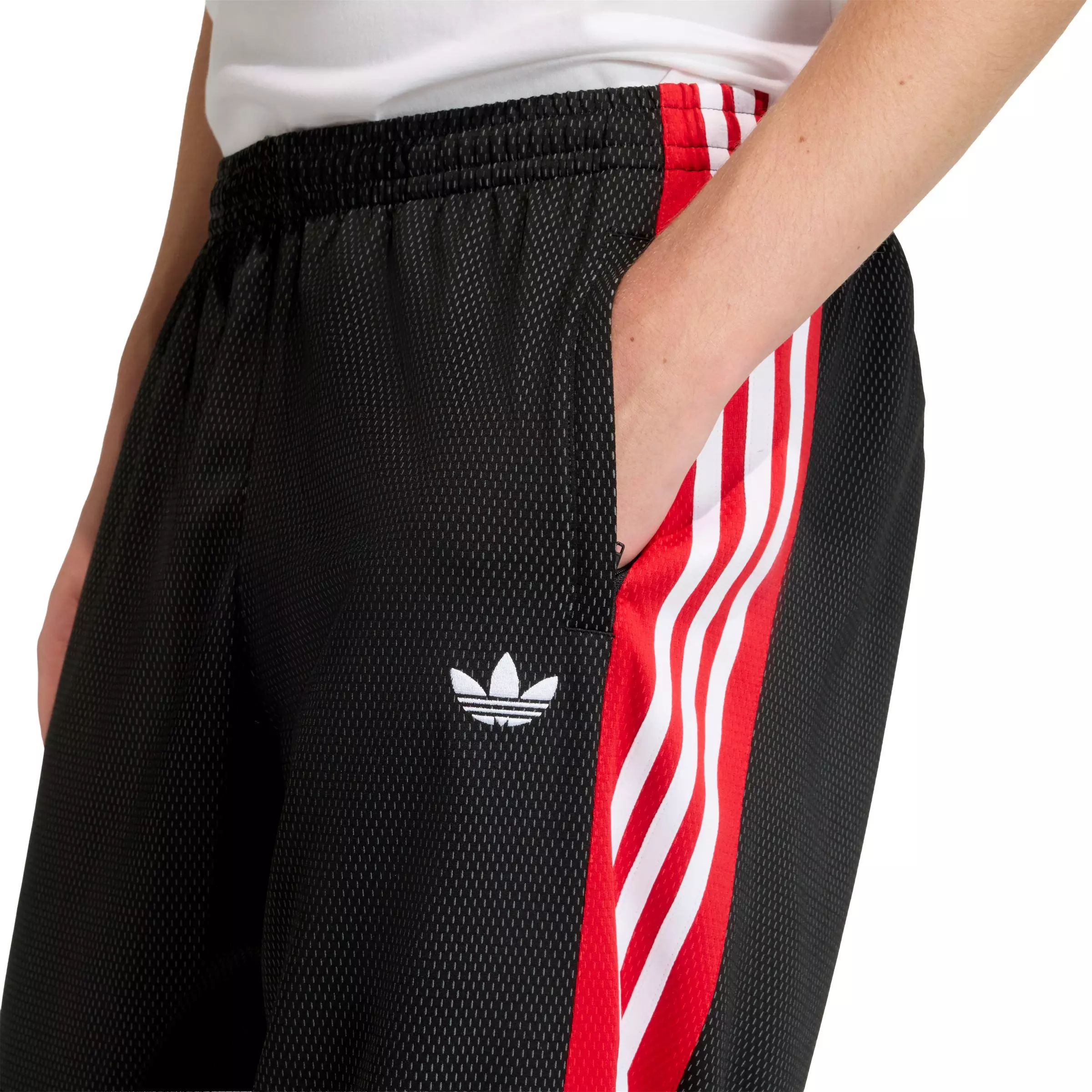 adidas Originals Men's Loose Mesh Trackpants -Black - BLACK