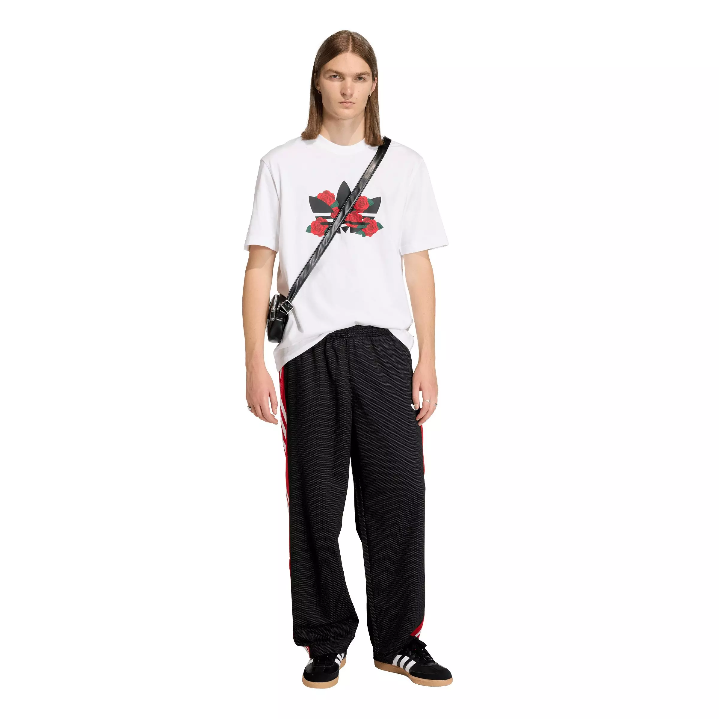 adidas Originals Men's Loose Mesh Trackpants -Black - BLACK