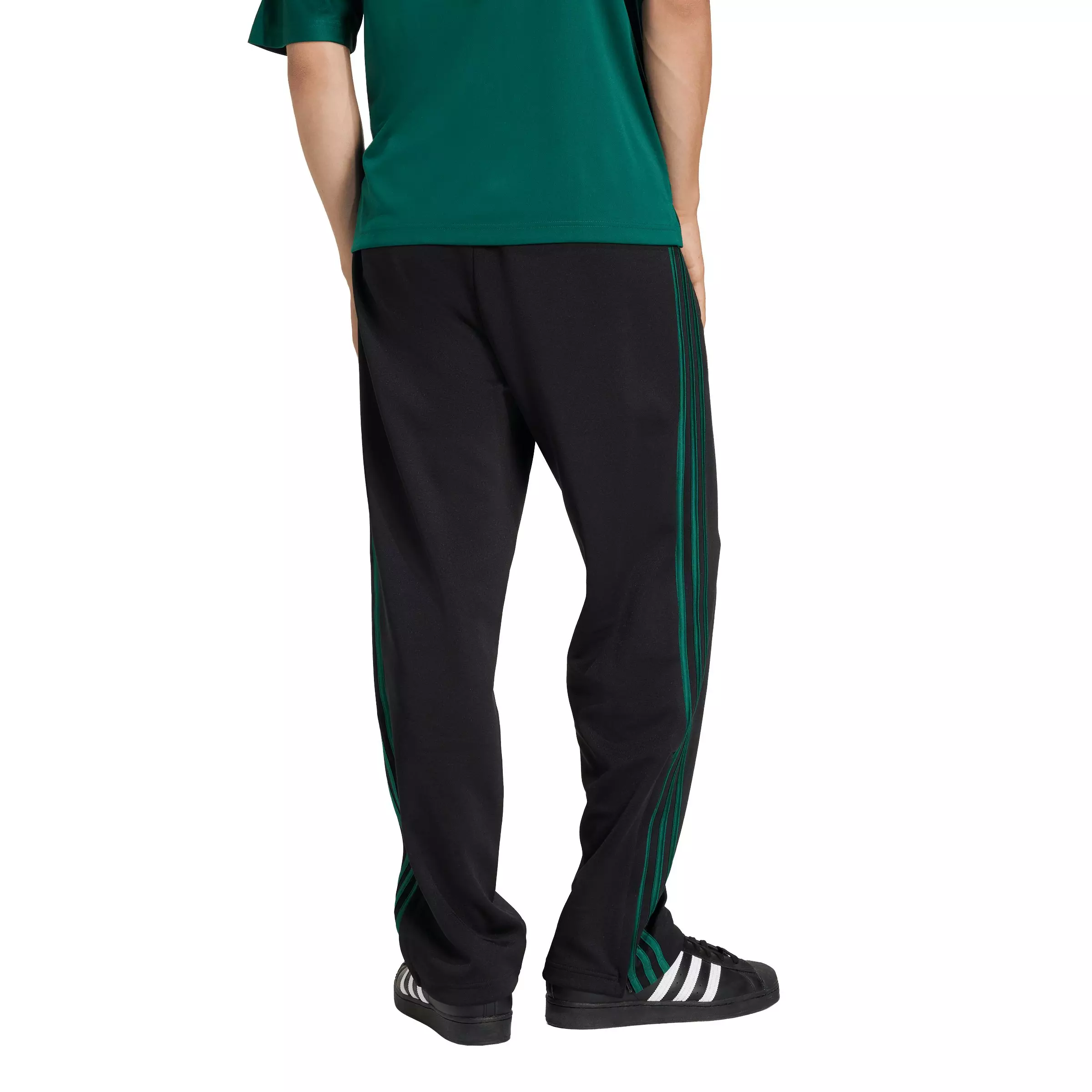 adidas Originals Men's Roses Firebird Track Pants -Black/Green - BLACK/GREEN
