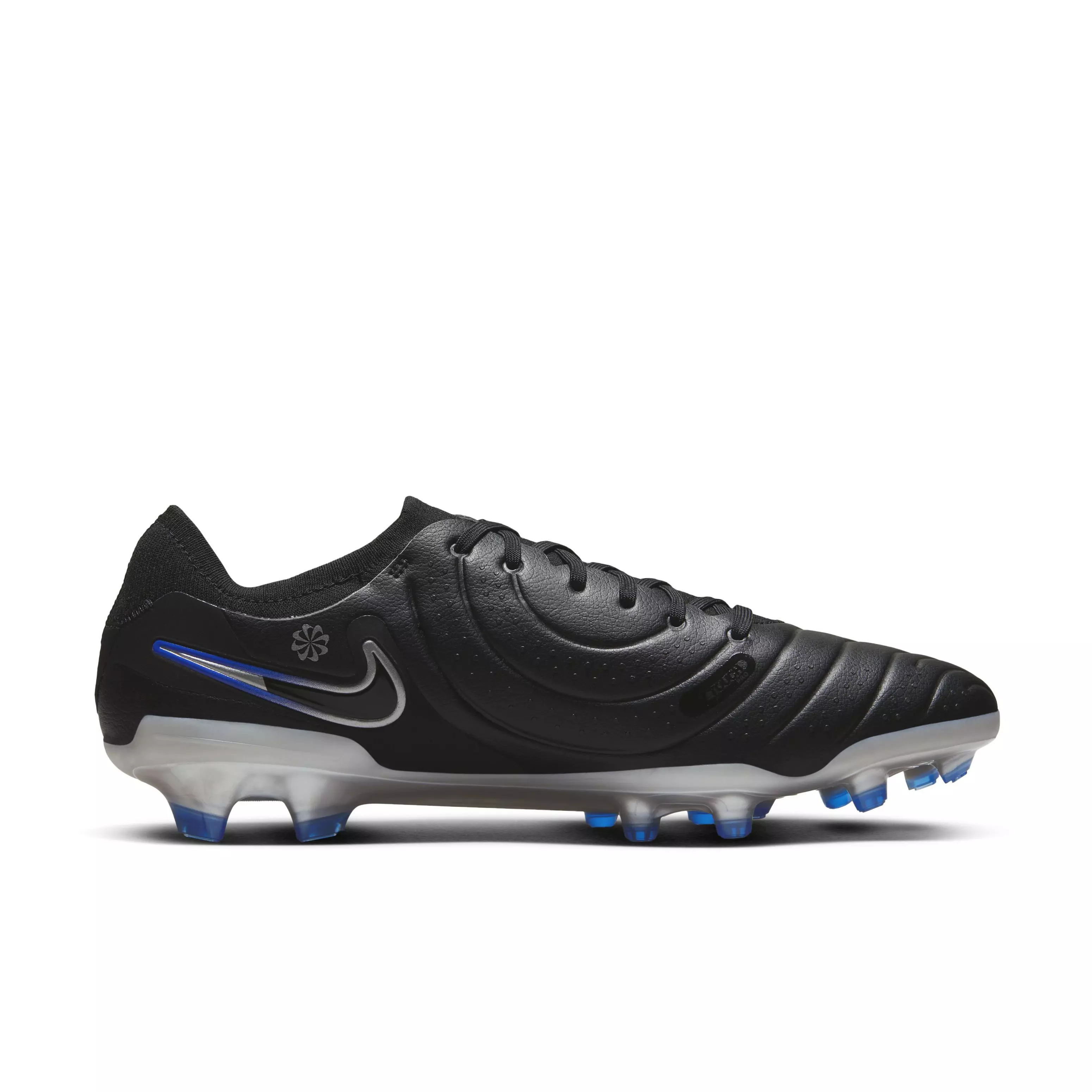 Nike Tiempo Legend 10 Pro Firm Ground "Black/Hyper Royal/Chrome" Men's Soccer Cleat - BLACK/ROYAL/CHROME