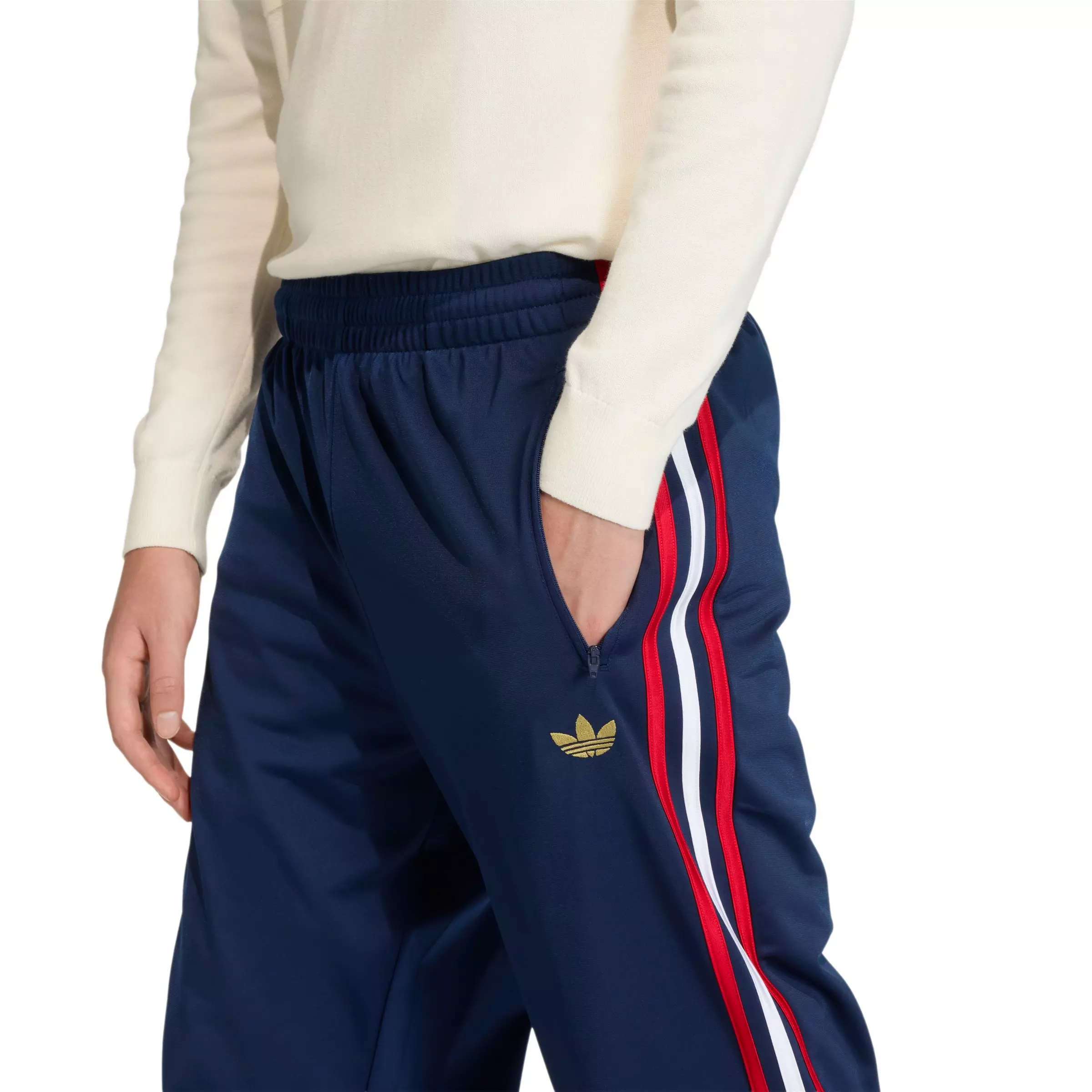 adidas Originals Men's Firebird Track Pants - Indigo/Red - INDIGO/RED