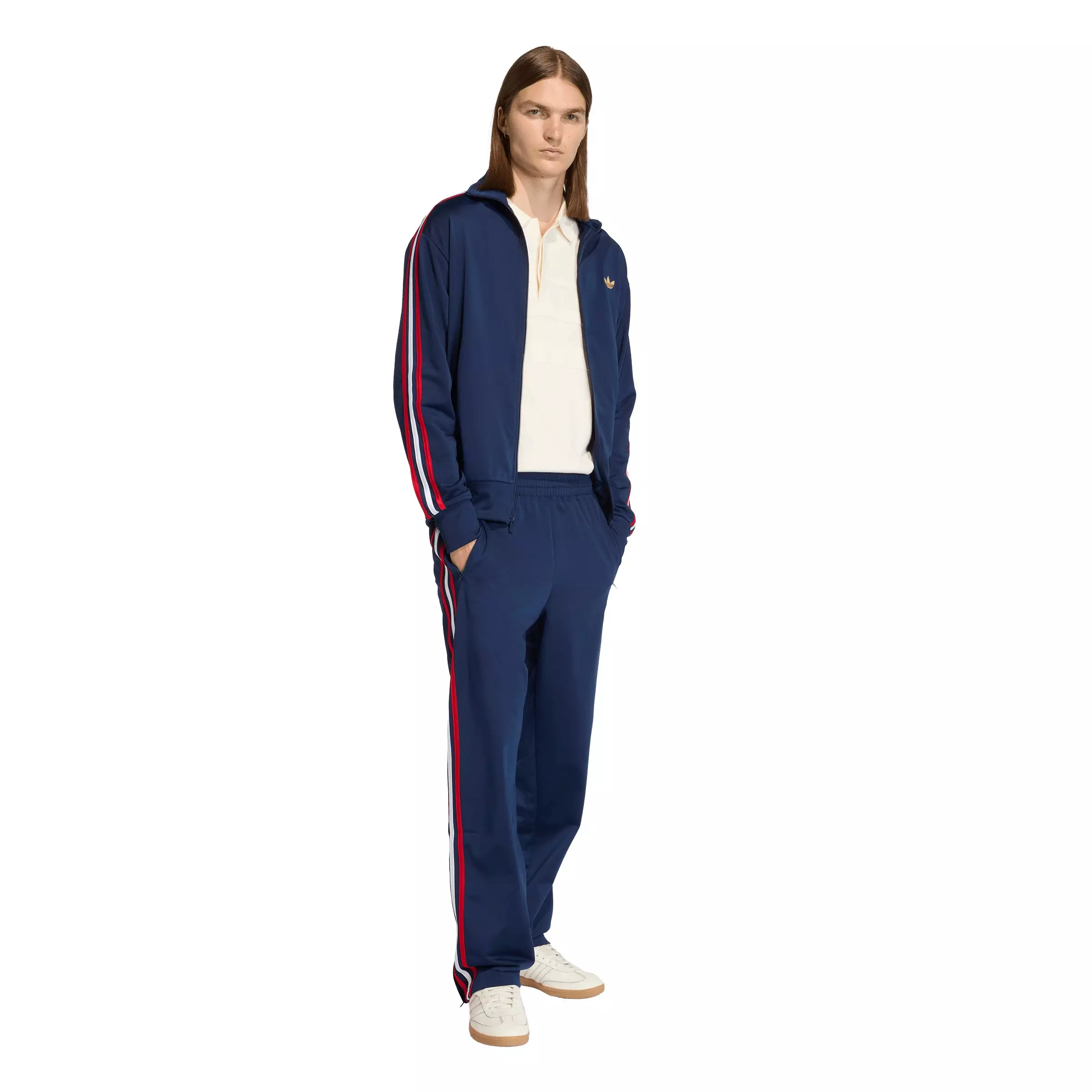 adidas Originals Men's Firebird Track Pants - Indigo/Red - INDIGO/RED