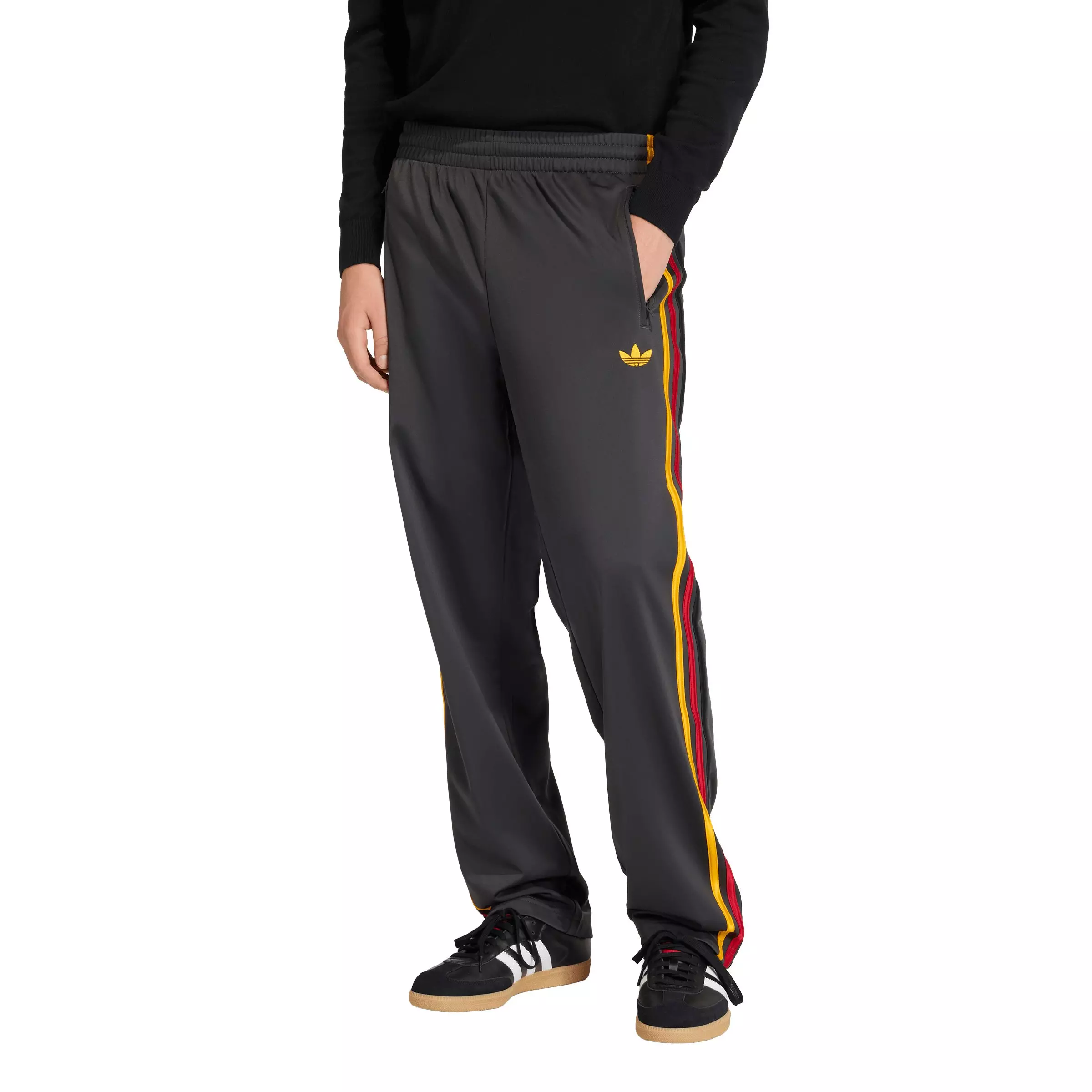 adidas Originals Men's Firebird Track Pants - Black/Gold/Red - BLACK/GOLD/RED