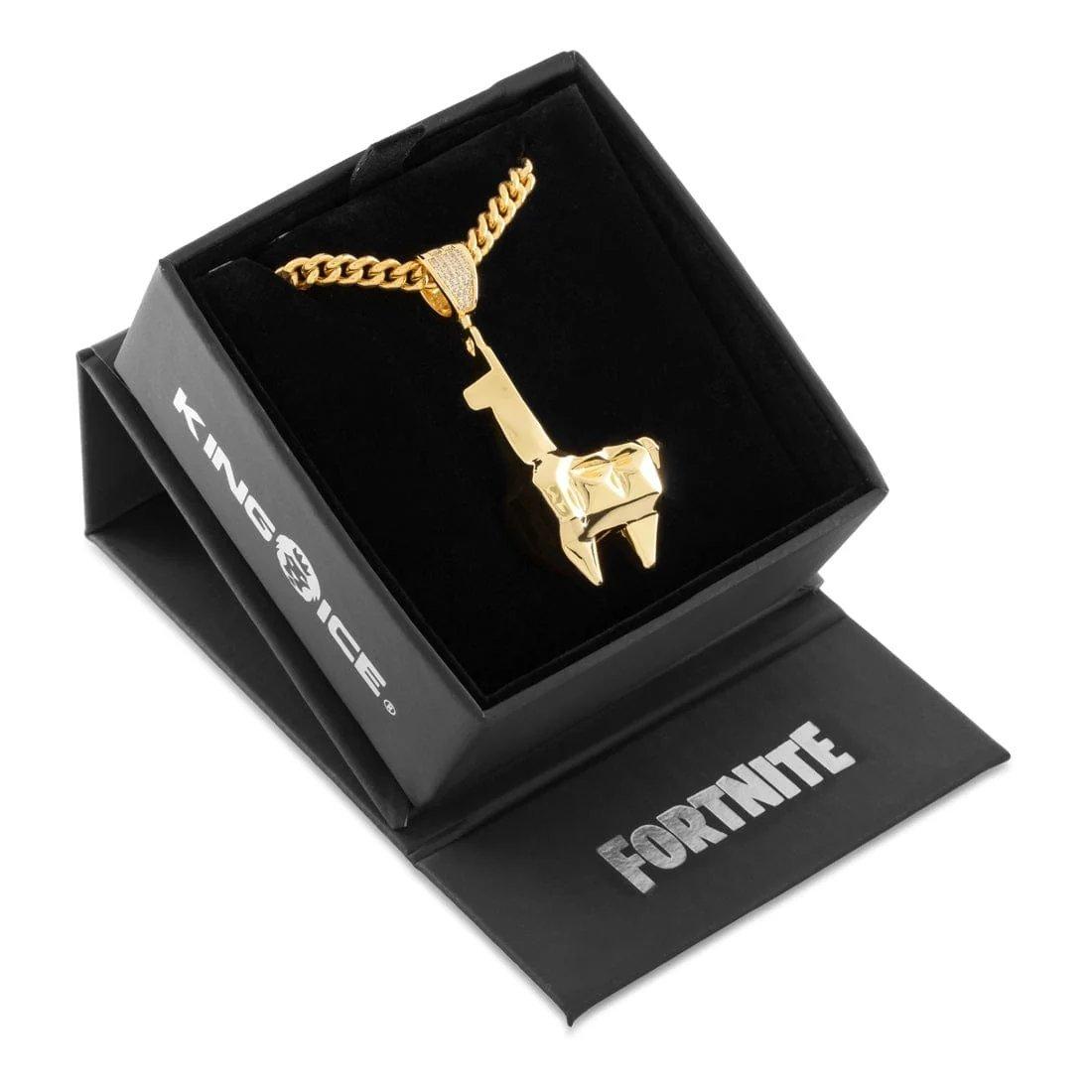 King Ice X Fortnite - Crystal Llama Necklace - GOLD