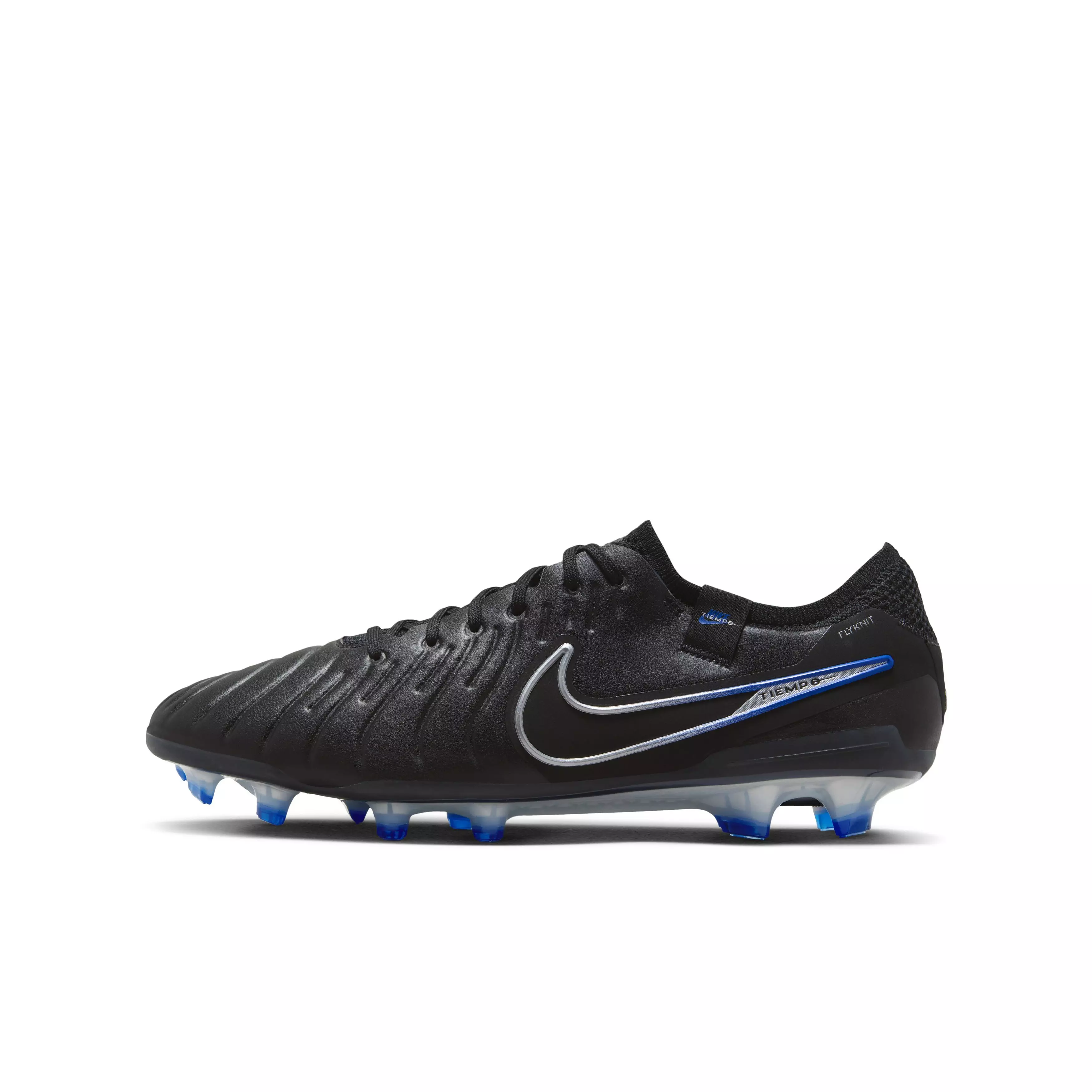 Nike Tiempo Legend 10 Elite Firm Ground "Black/Hyper Royal/Chrome" Grade School Kids' Soccer Cleat - BLACK/ROYAL/CHROME