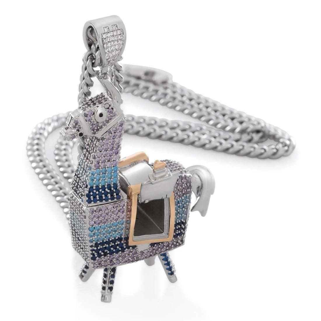 King Ice X Fortnite - Supply Llama Stash Necklace - White Gold - WHITE GOLD