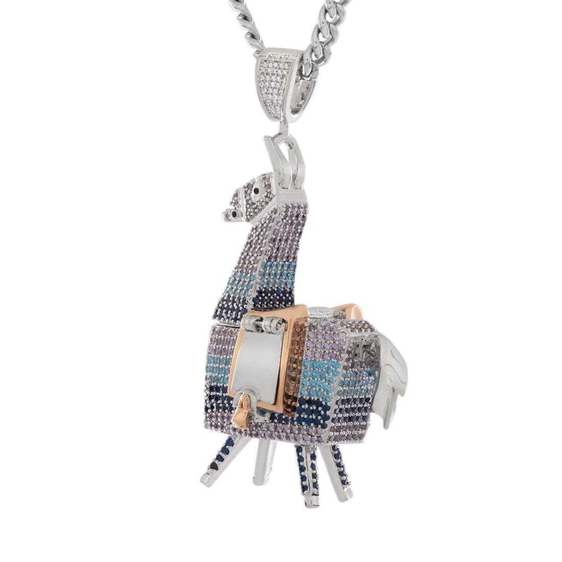 King Ice X Fortnite - Supply Llama Stash Necklace - White Gold - WHITE GOLD