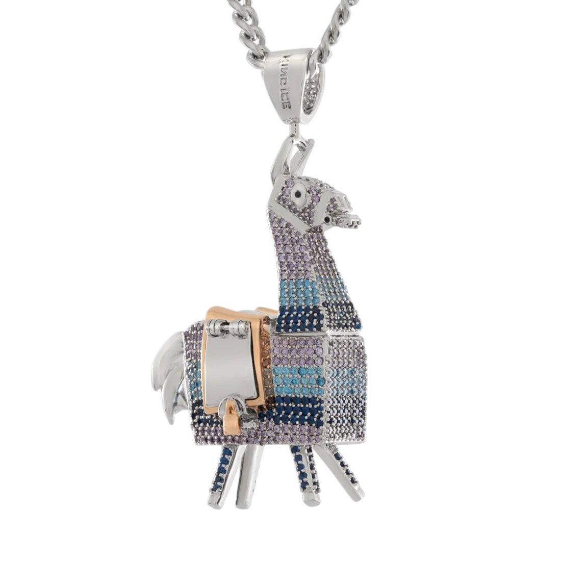 King Ice X Fortnite - Supply Llama Stash Necklace - White Gold - WHITE GOLD