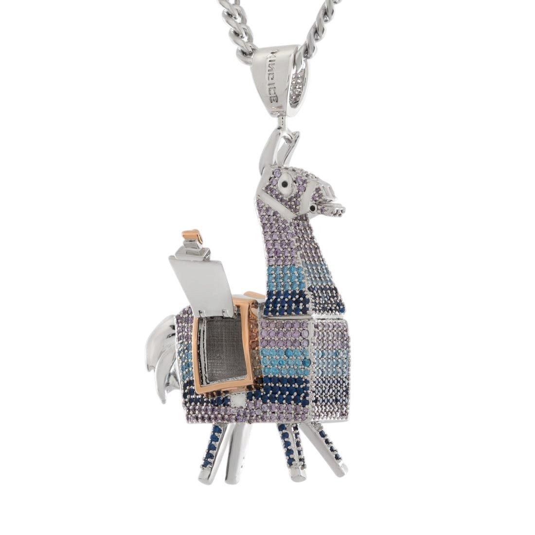 King Ice X Fortnite - Supply Llama Stash Necklace - White Gold - WHITE GOLD
