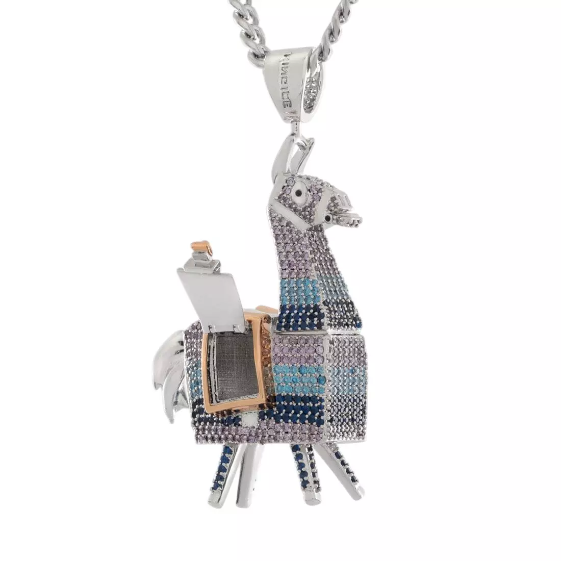 King Ice X Fortnite - Supply Llama Stash Necklace - White Gold - WHITE GOLD