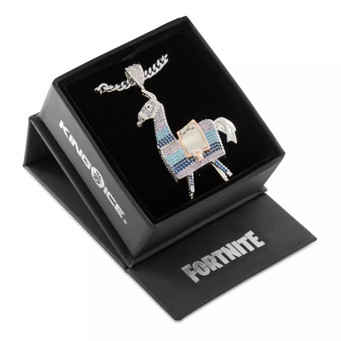 King Ice X Fortnite - Supply Llama Stash Necklace - White Gold - WHITE GOLD