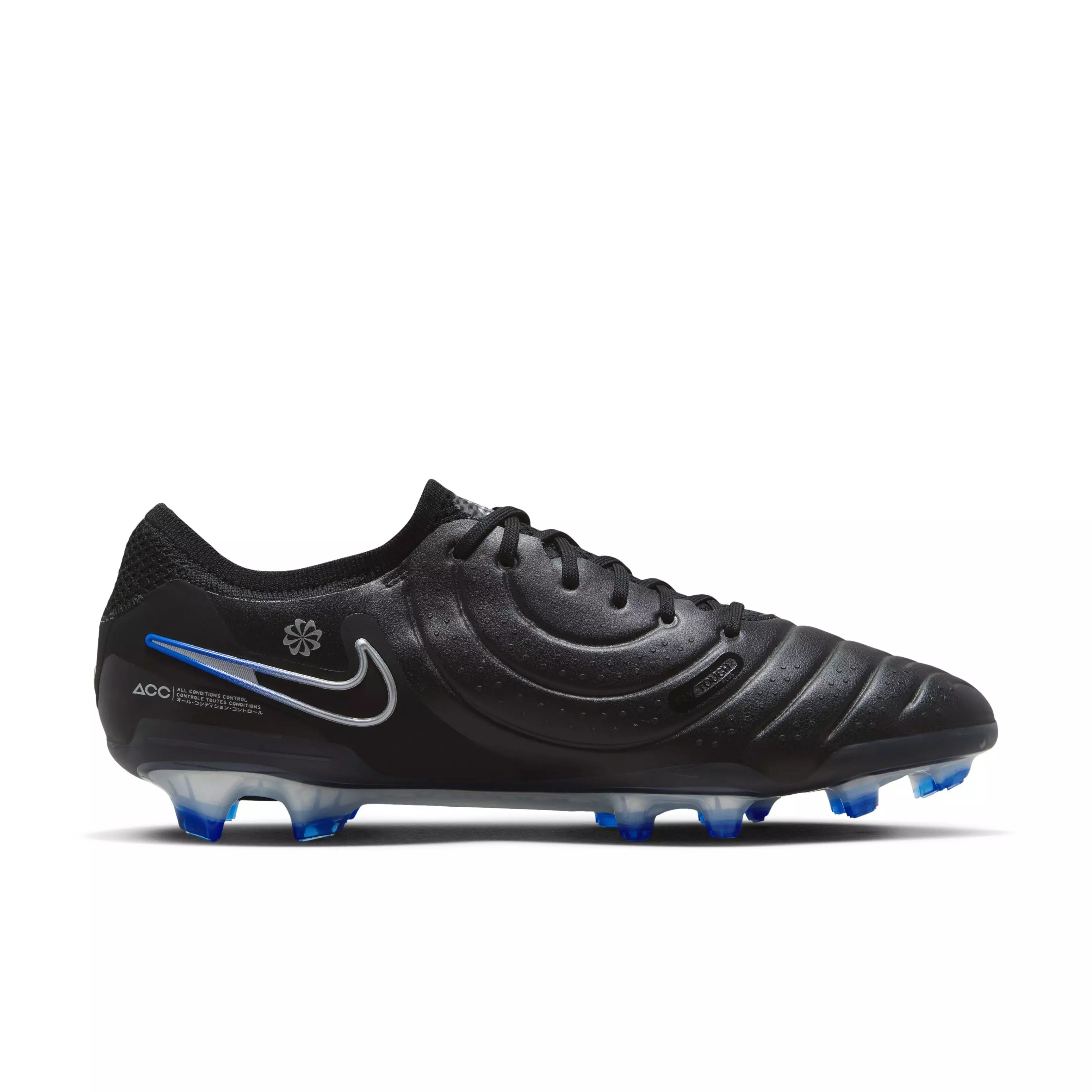Nike Tiempo Legend 10 Elite Firm Ground "Black/Hyper Royal/Chrome" Men's Soccer Cleat - BLACK/ROYAL/CHROME
