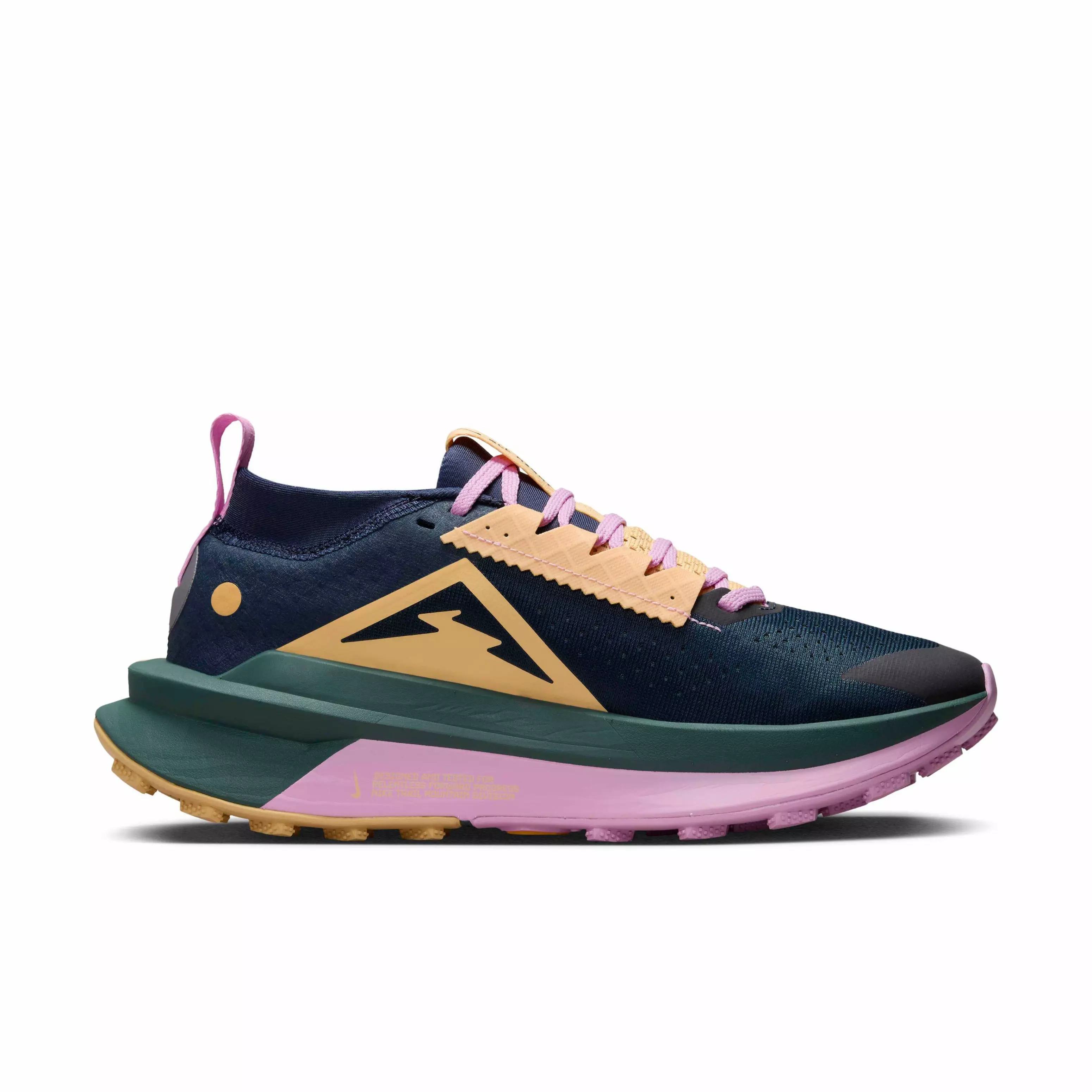 Nike Zegama 2 "Armory Navy/Celestial Gold/Vintage Green/Metallic Silver" Women's Trail Running Shoe - NAVY/GOLD/GREEN/SILVER