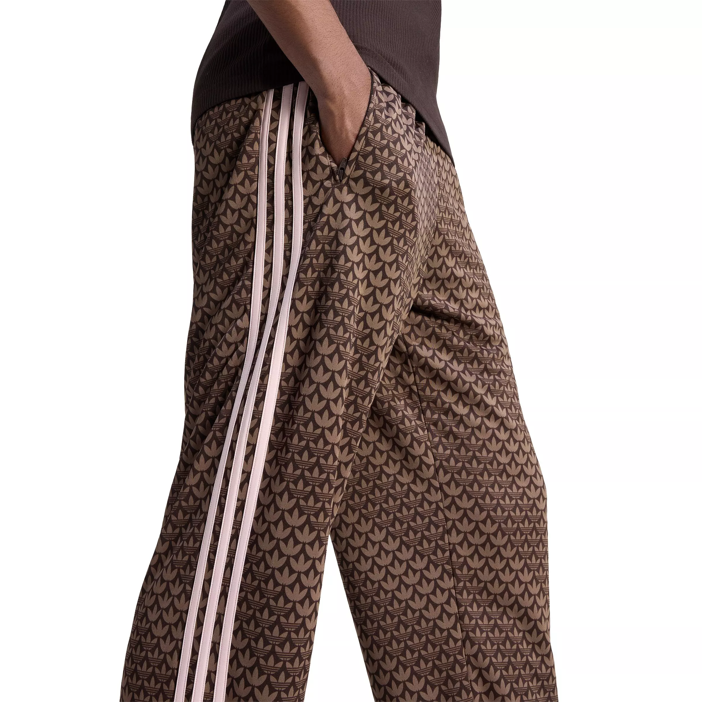 adidas Originals Men's Firebird Loose Monogram Track Pants -Coffee - COFFEE