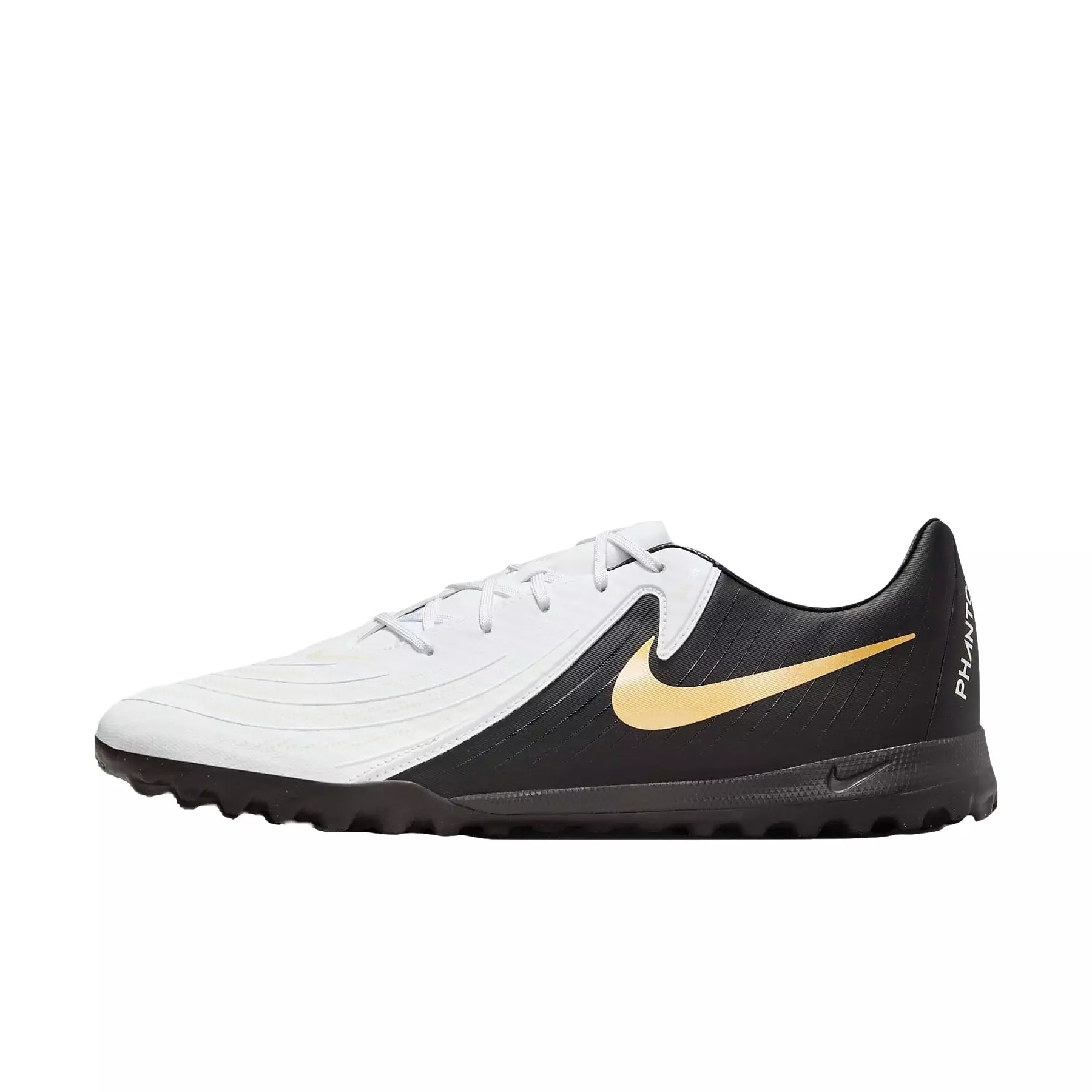 Nike Phantom GX 2 Academy Turf "White/Metallic Gold Coin/Black" Men's Soccer Shoe - WHITE/GOLD/BLACK
