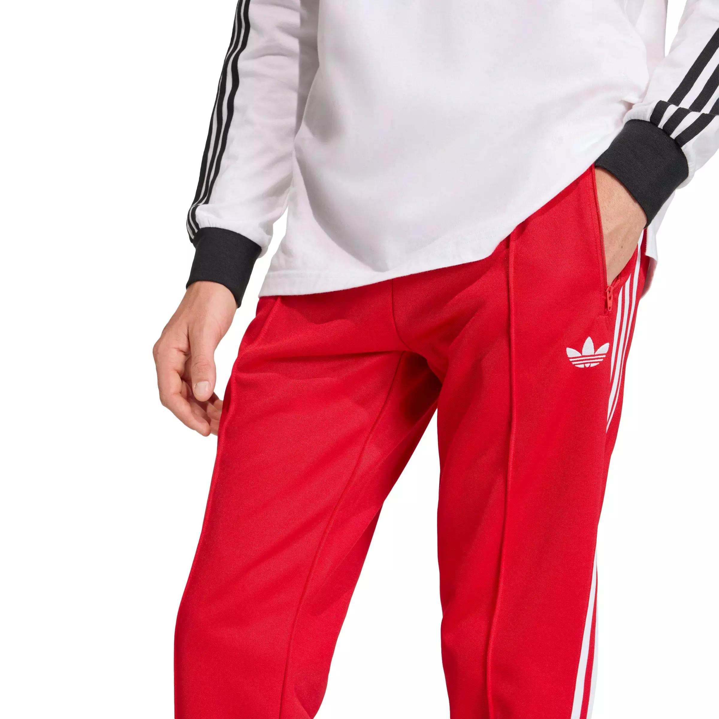 adidas Originals Men's Classic Track Pants - Red - RED