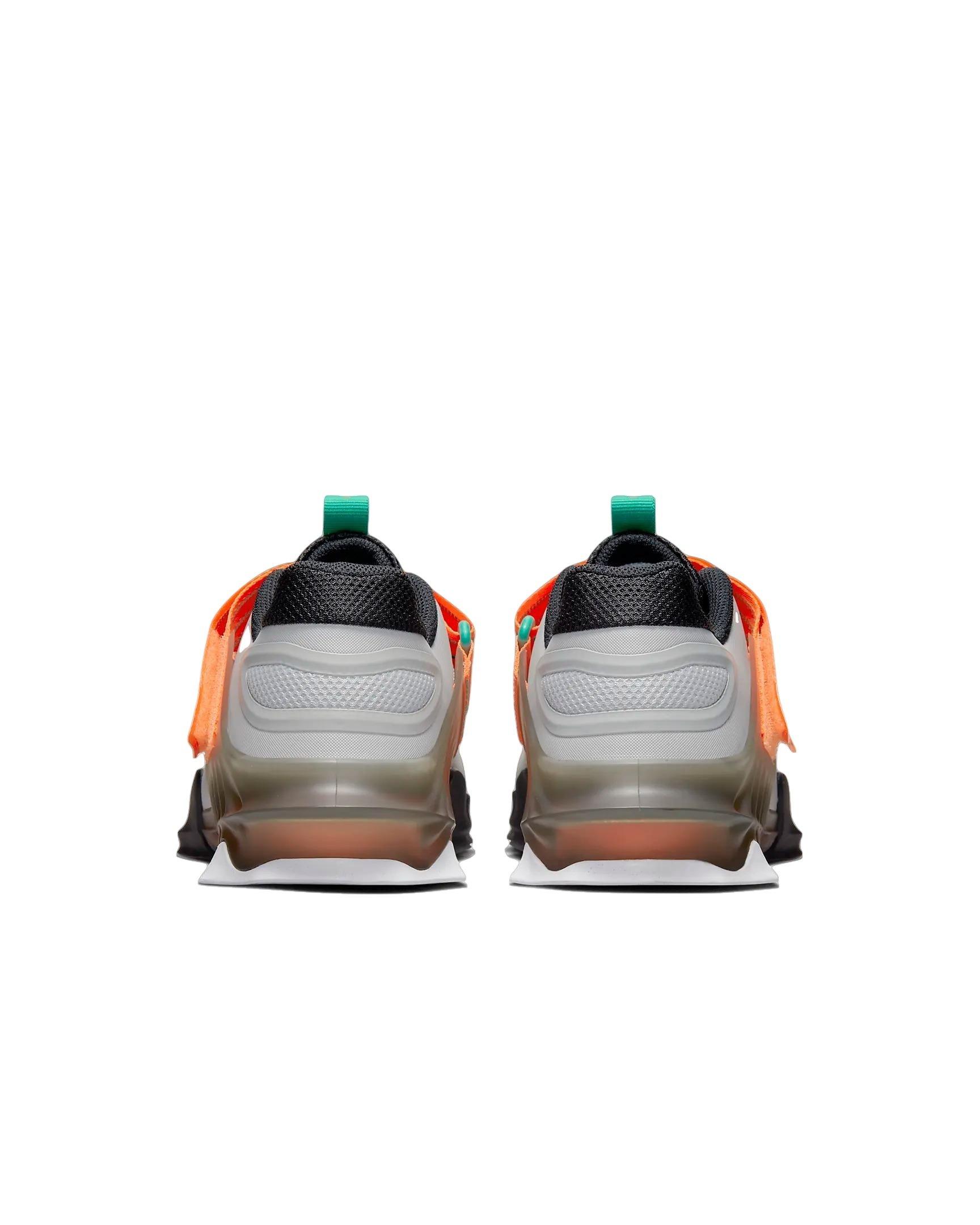 Nike Savaleos "Grey Fog/Dark Smoke Grey/Total Orange/Clear Emerald" Men's Weightlifting Shoe - GREY/DK GREY/ORANGE/EMERALD Thumbnail View 5