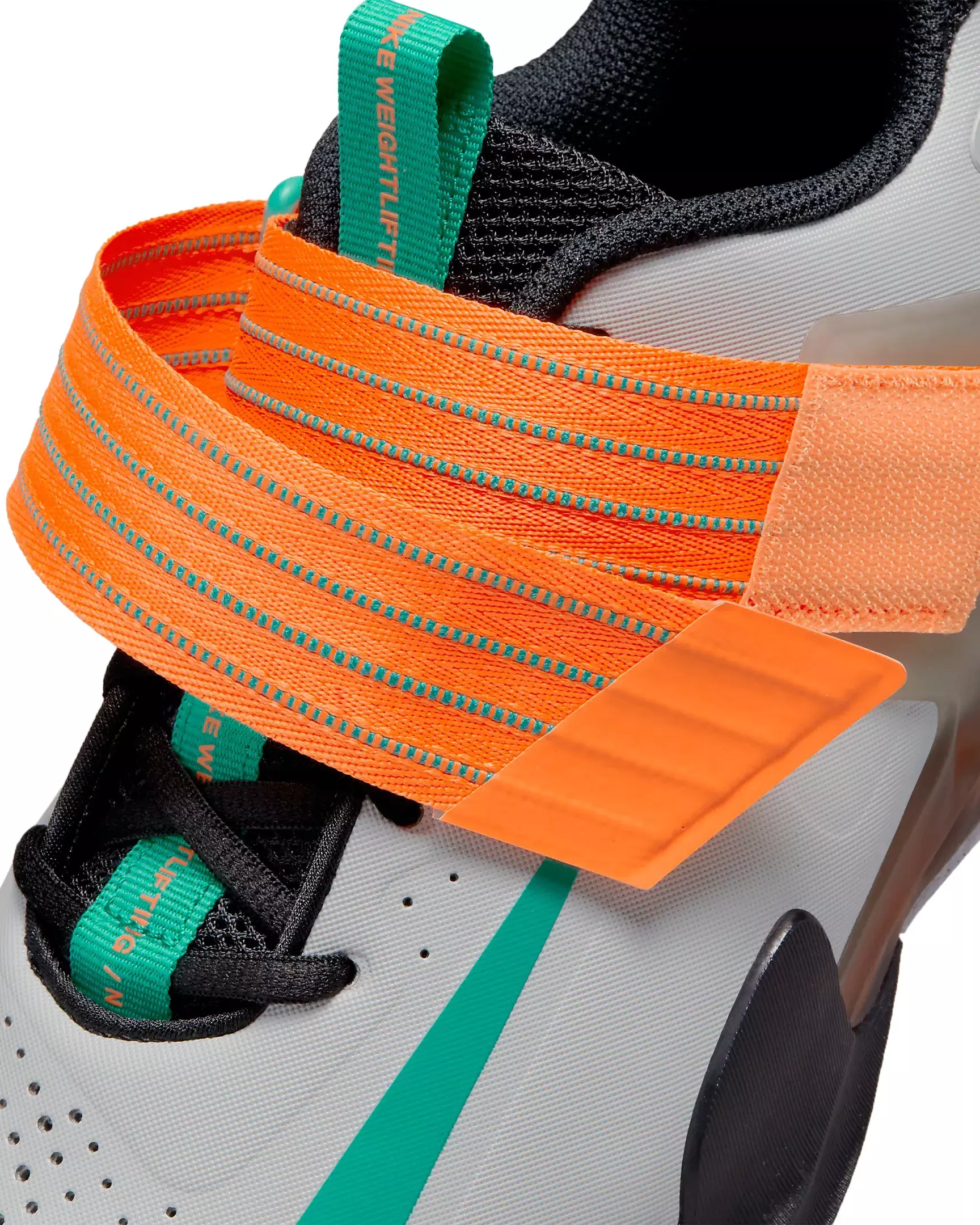 Nike Savaleos "Grey Fog/Dark Smoke Grey/Total Orange/Clear Emerald" Men's Weightlifting Shoe - GREY/DK GREY/ORANGE/EMERALD