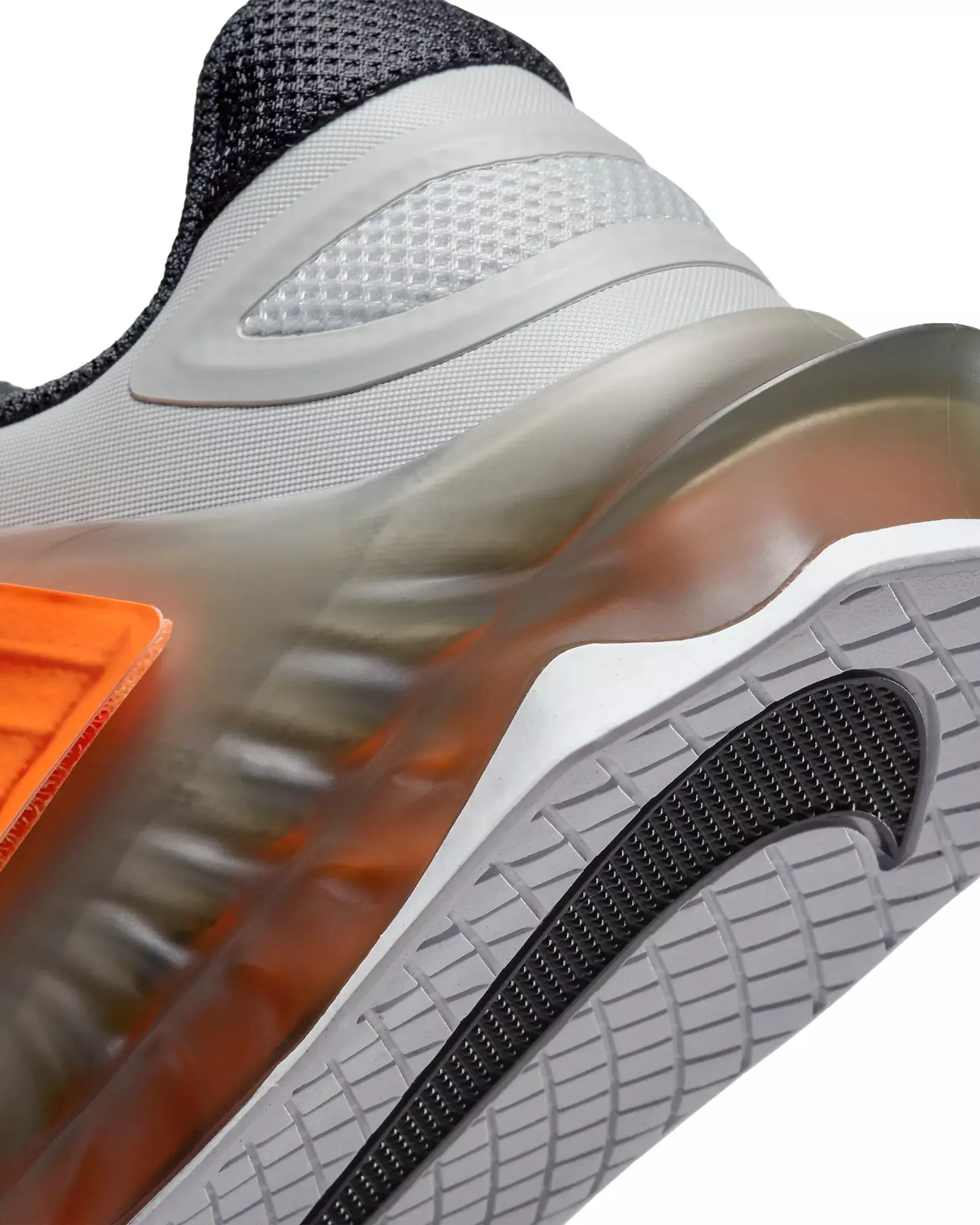 Nike Savaleos "Grey Fog/Dark Smoke Grey/Total Orange/Clear Emerald" Men's Weightlifting Shoe - GREY/DK GREY/ORANGE/EMERALD