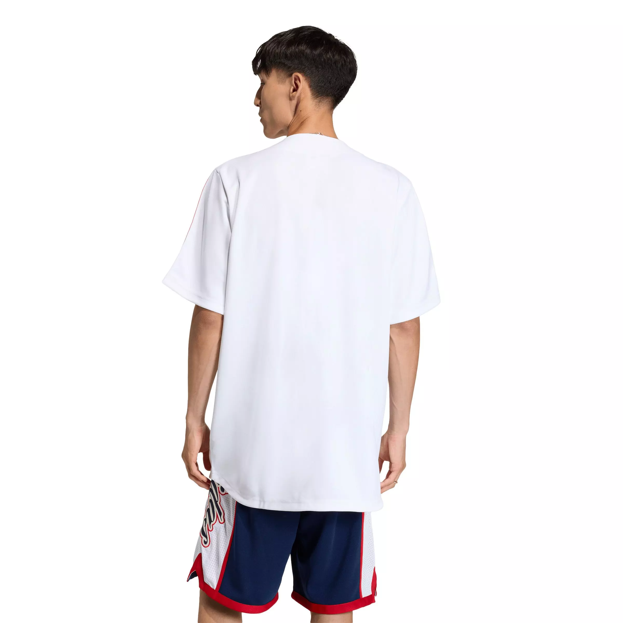 adidas Originals Men's Summer League Varsity Baseball Jersey - White/Red - WHITE/RED