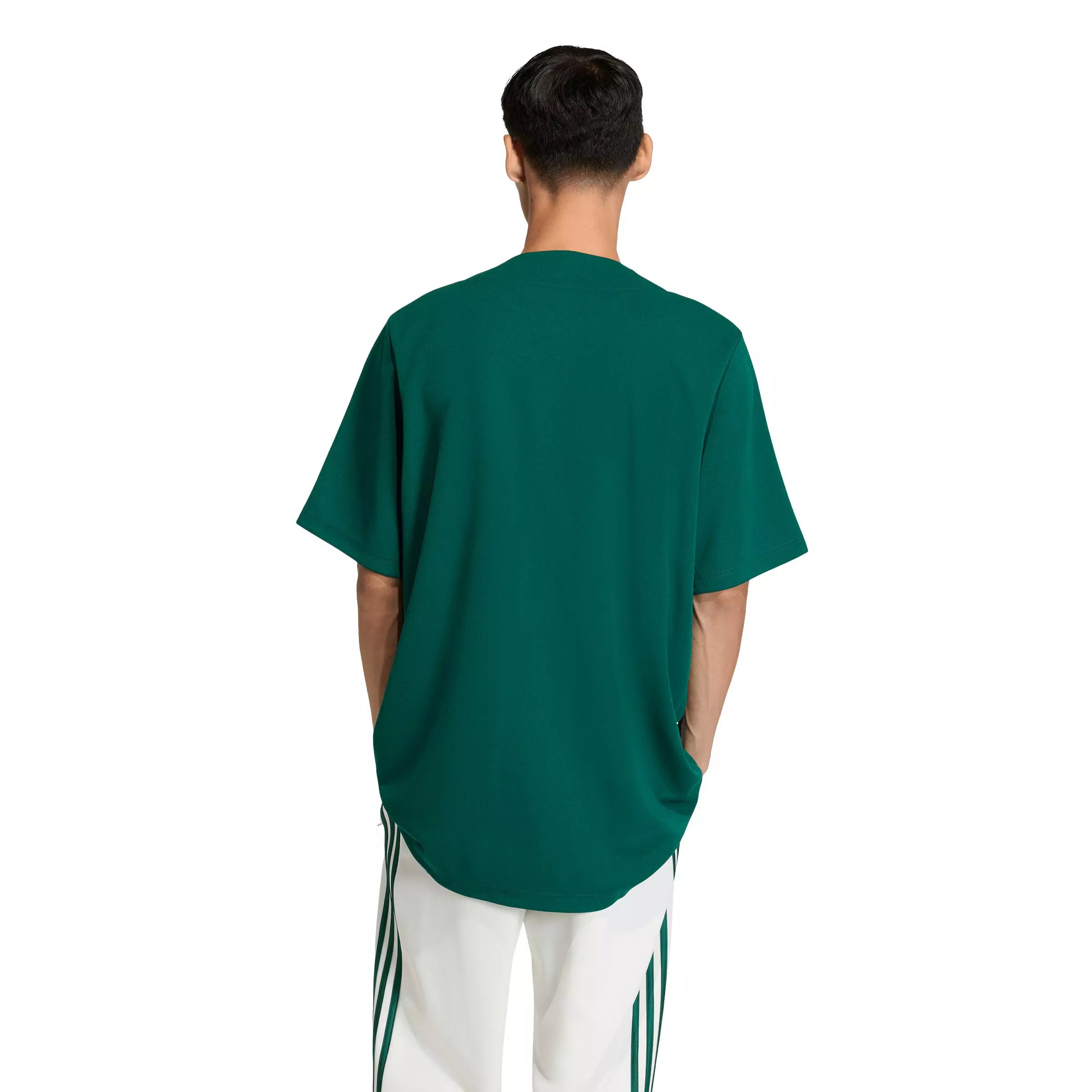 adidas Originals Men's Summer League Varsity Baseball Jersey - Green/Red - GREEN/RED