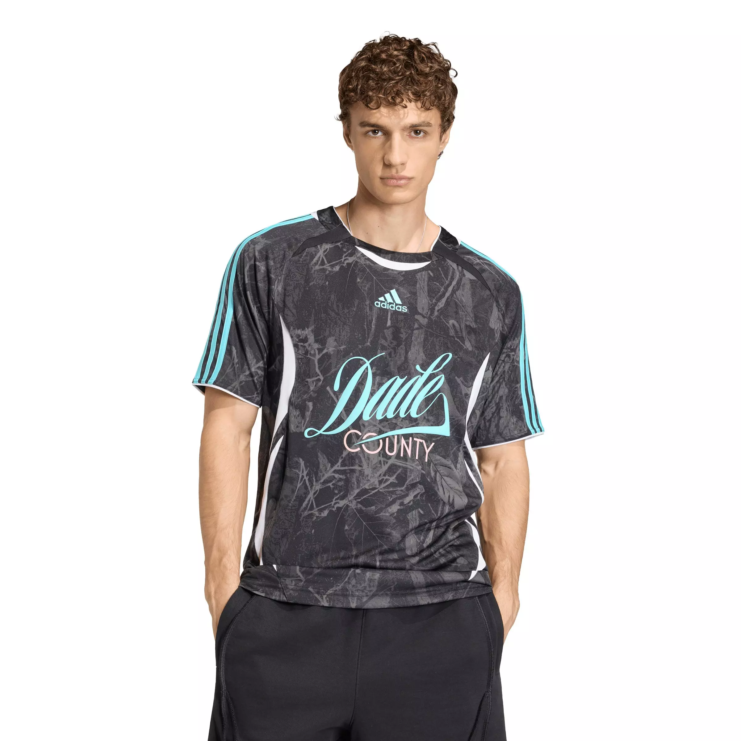 adidas Men's Graphic Miami Jersey - BLACK/AQUA