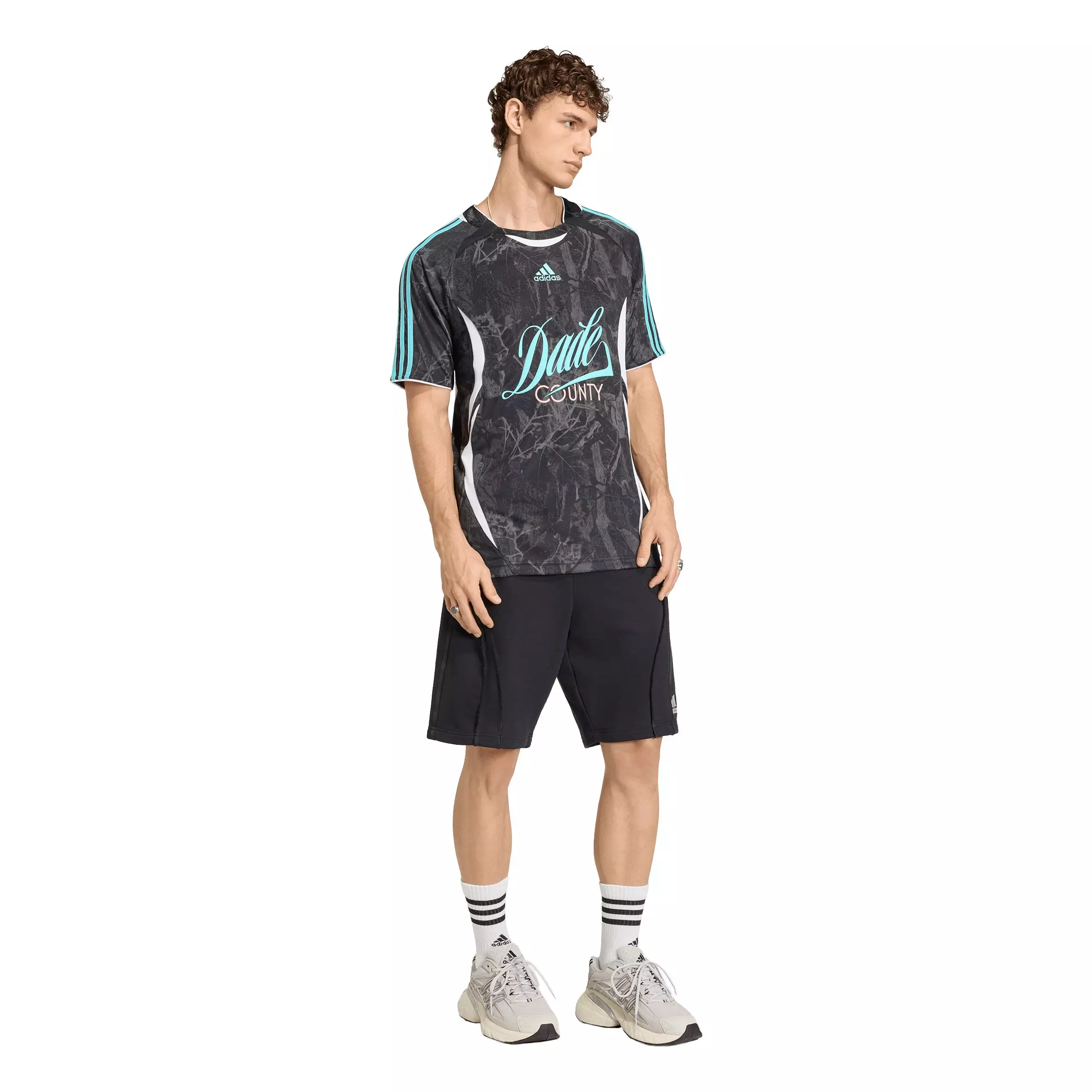 adidas Men's Graphic Miami Jersey - BLACK/AQUA