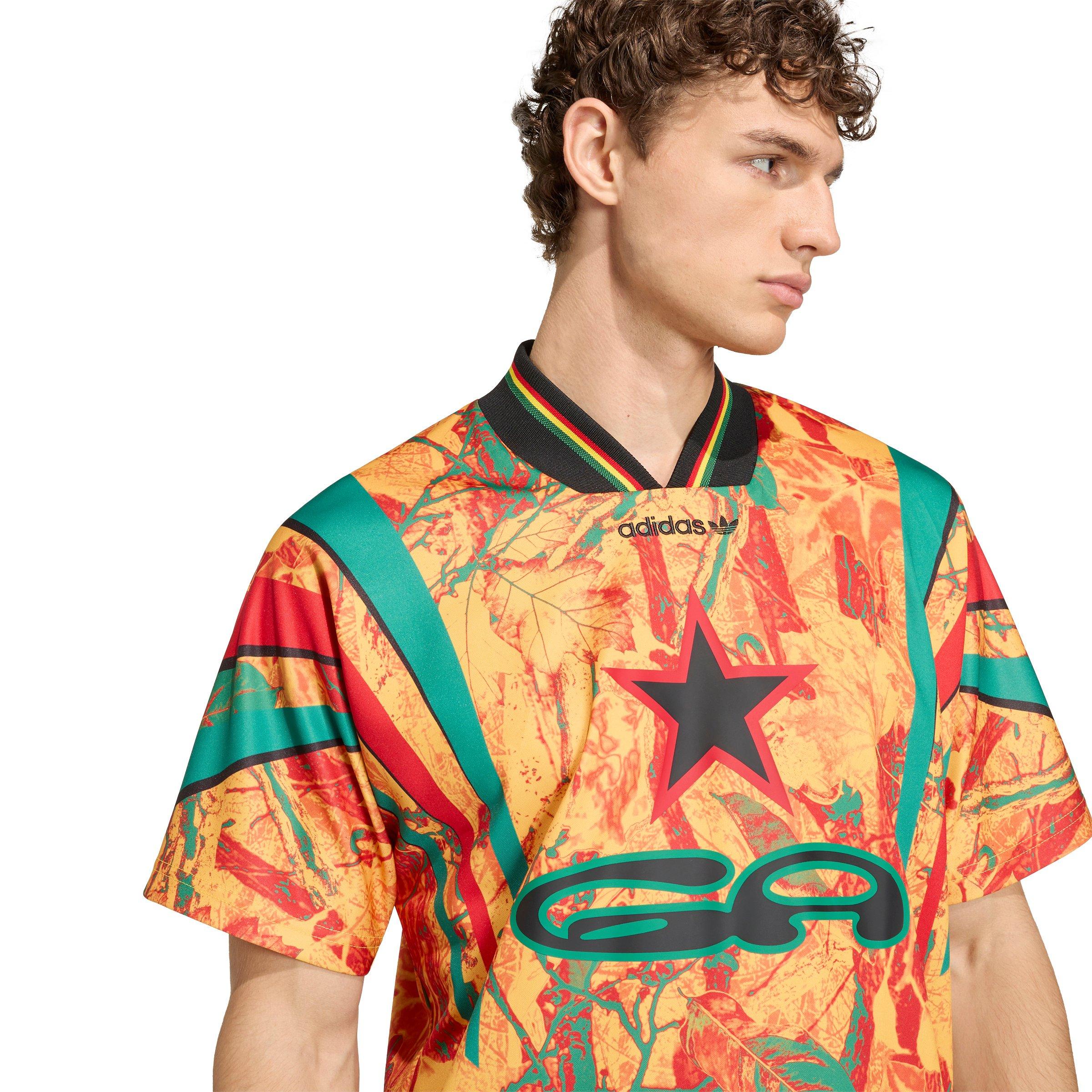 adidas Originals Men's Graphic Ghana Jersey - YELLOW/GREEN Thumbnail View 3