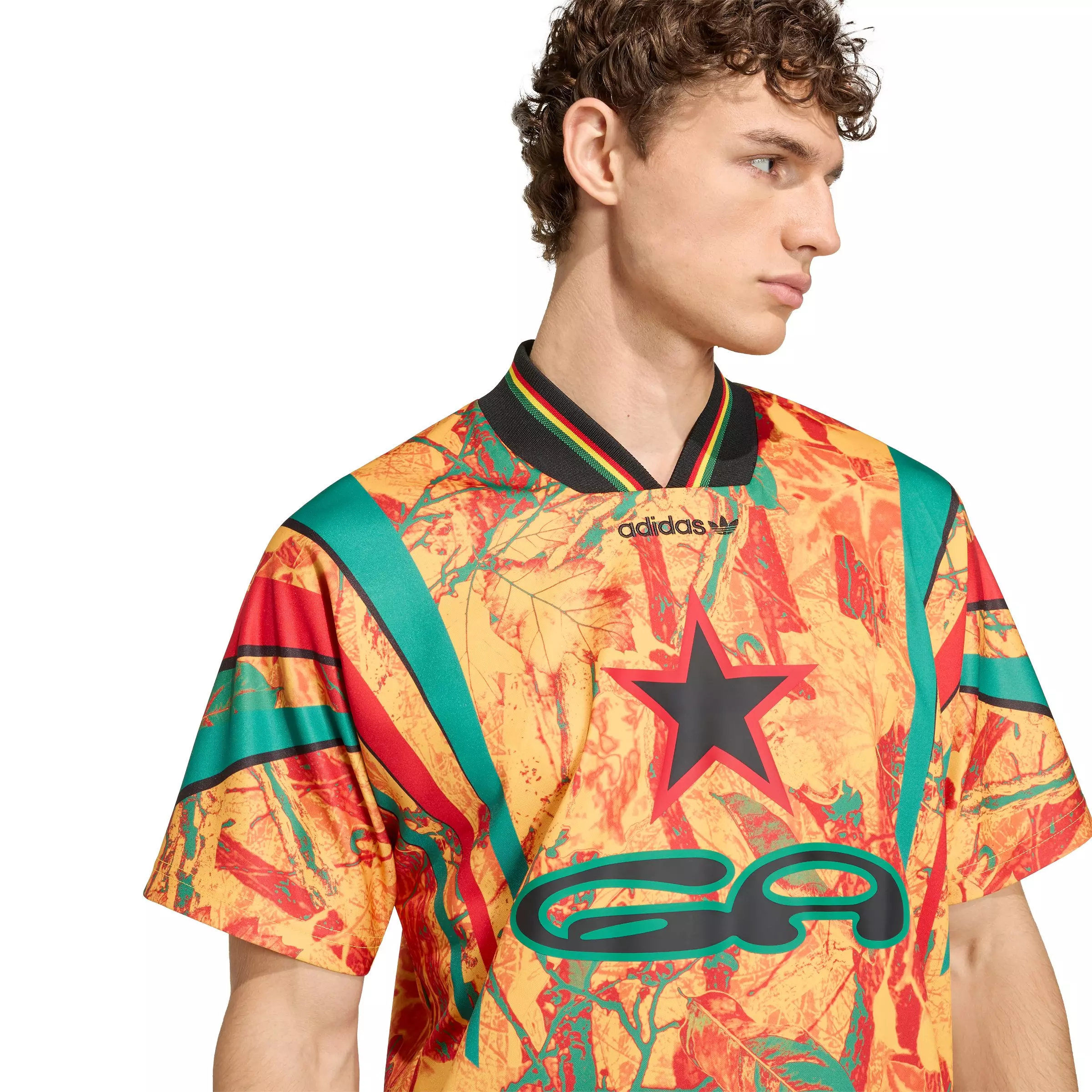 adidas Originals Men's Graphic Ghana Jersey - YELLOW/GREEN