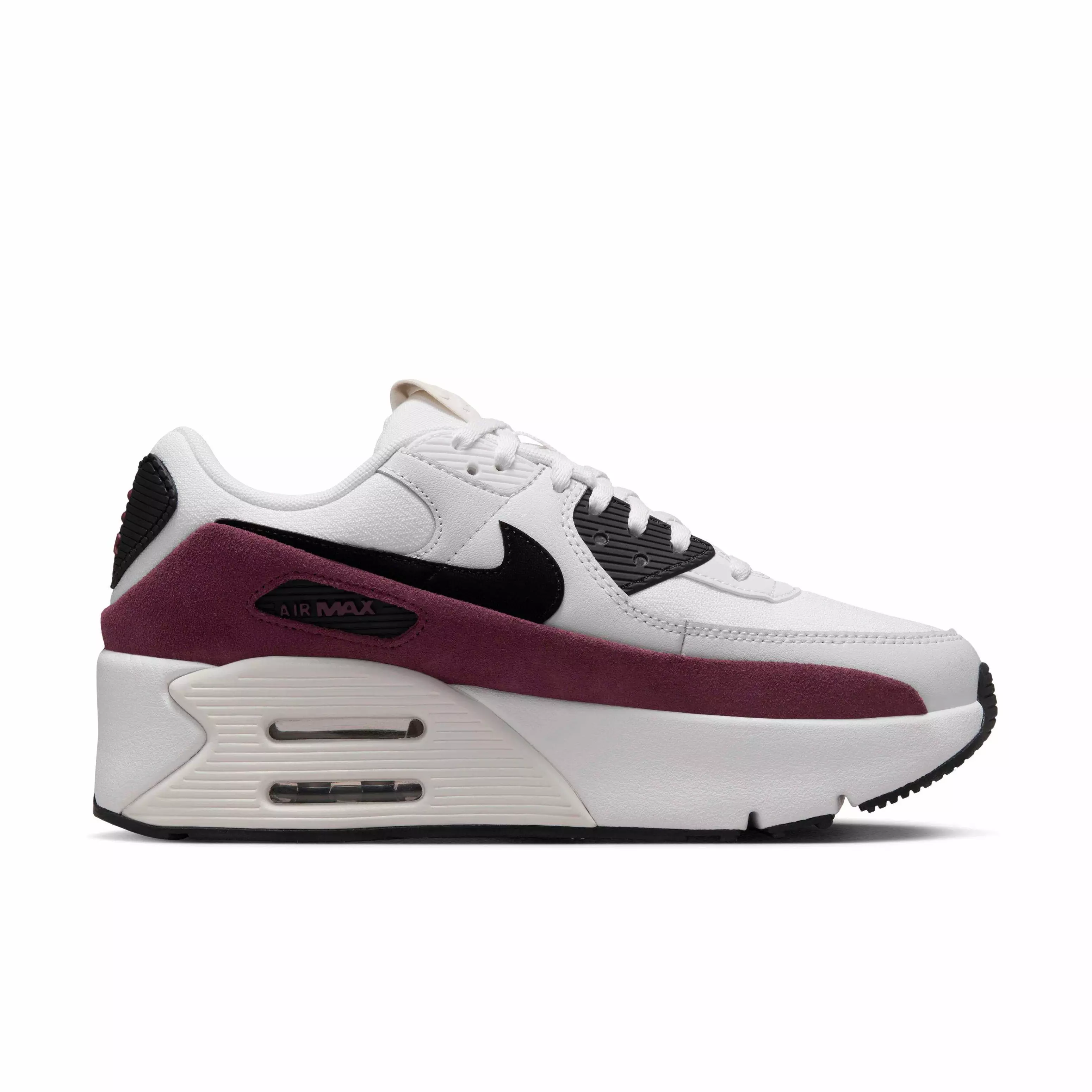 Nike Air Max 90 LV8 "Sail/Night Maroon/Phantom/Black" Women's Shoe - SAIL/MAROON/PHANTOM/BLACK