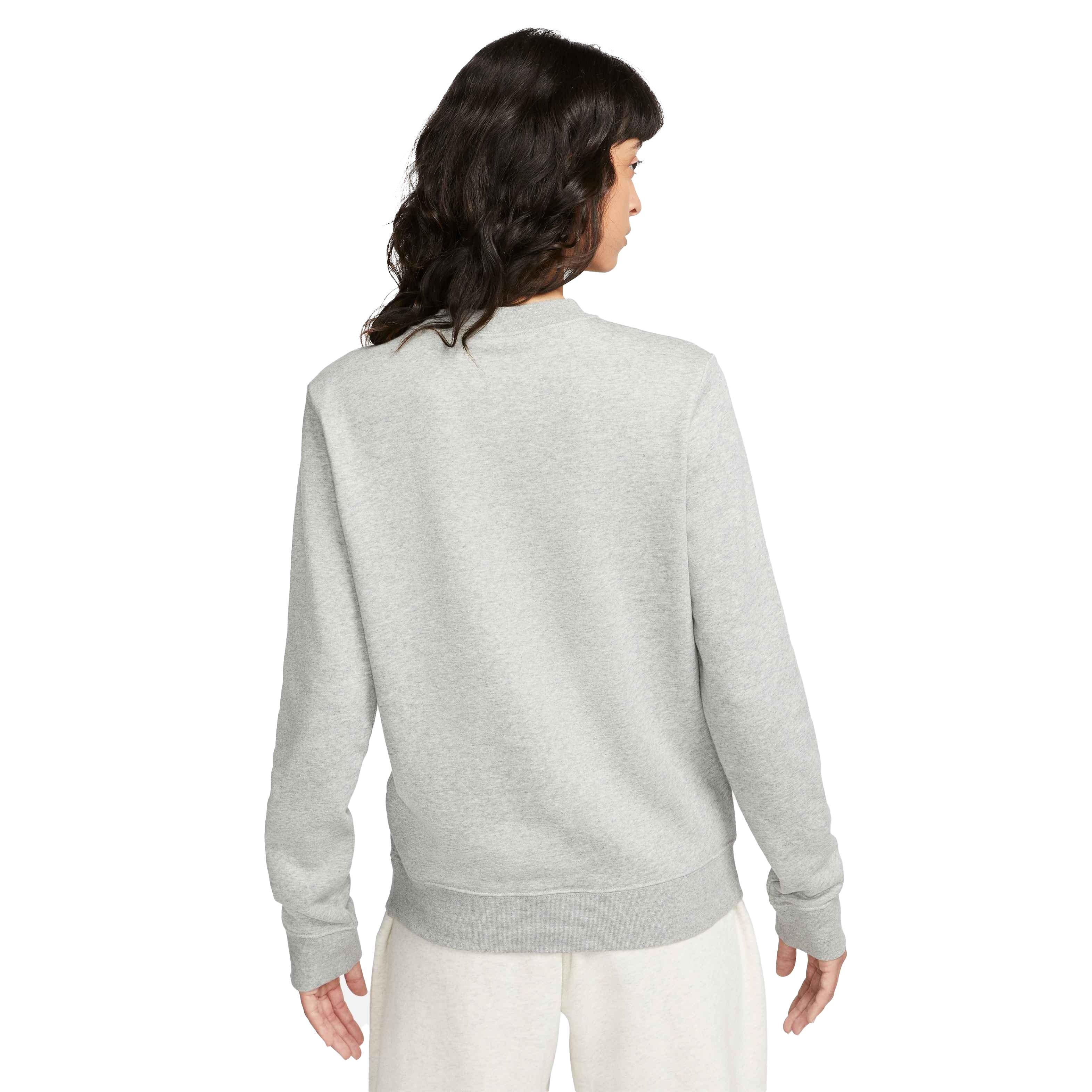 Nike Women's Sportswear Club Fleece Crew-Neck Sweatshirt - GREY Thumbnail View 2