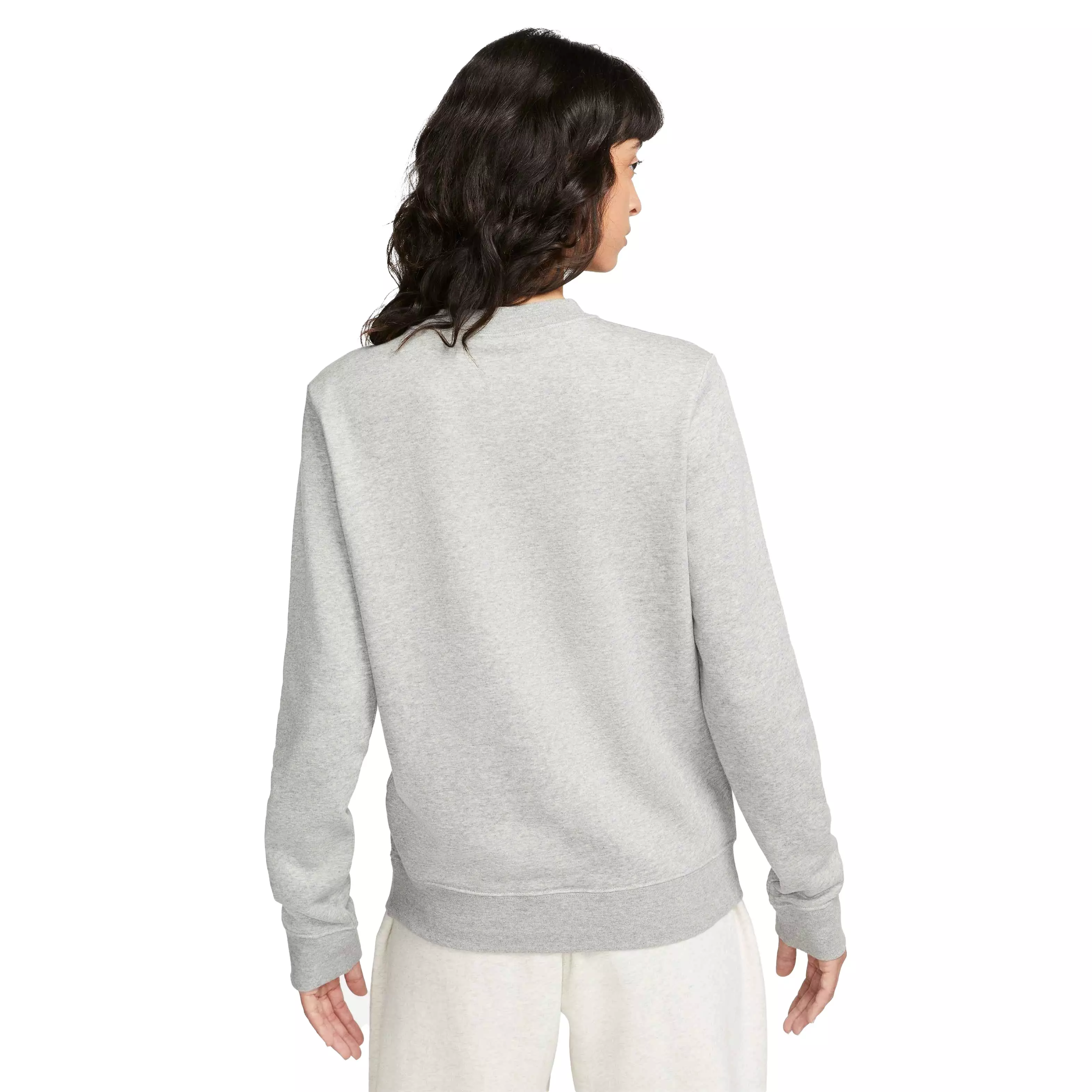 Nike Women's Sportswear Club Fleece Crew-Neck Sweatshirt - GREY