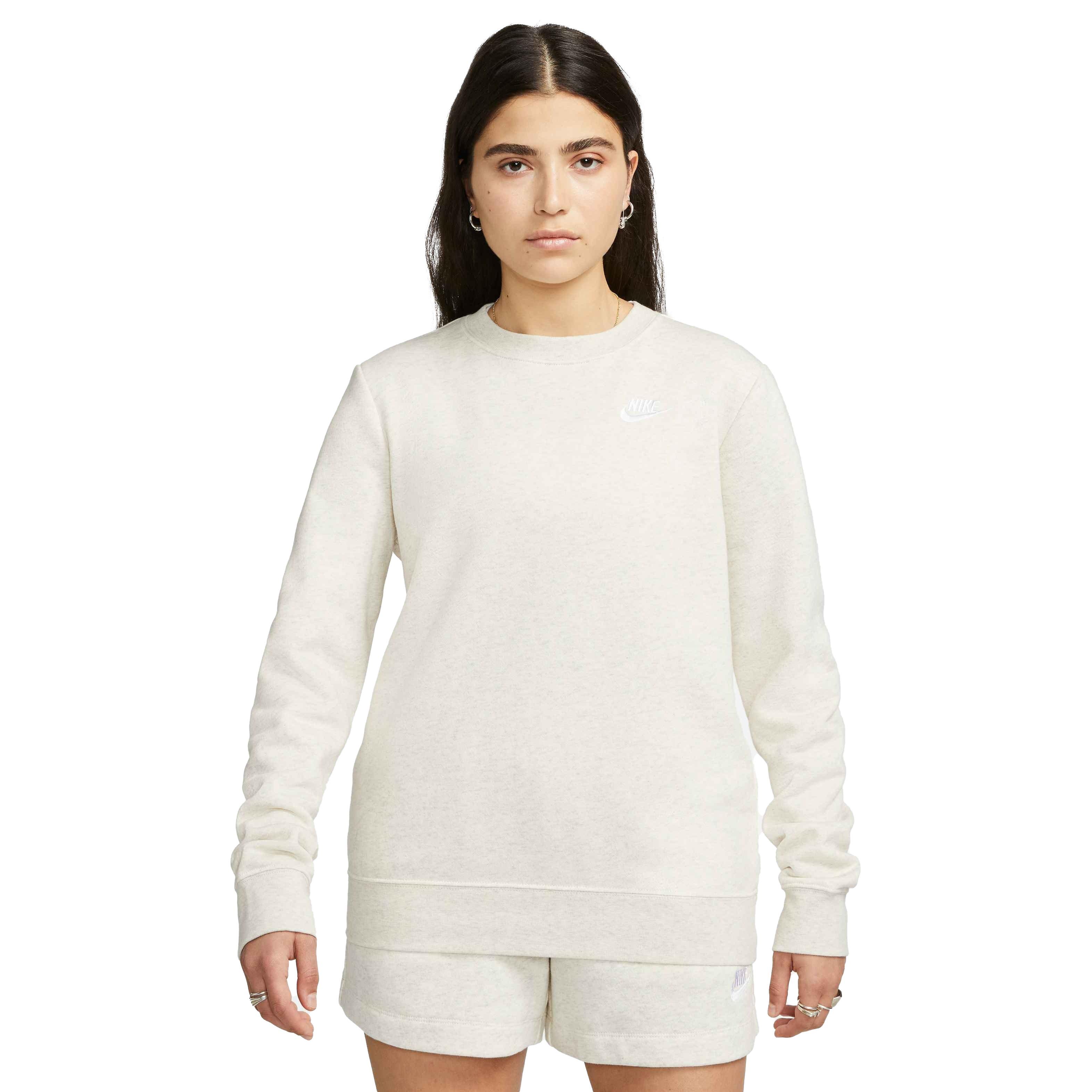 Nike Women's Sportswear Club Fleece Crew-Neck Sweatshirt - BROWN Thumbnail View 1