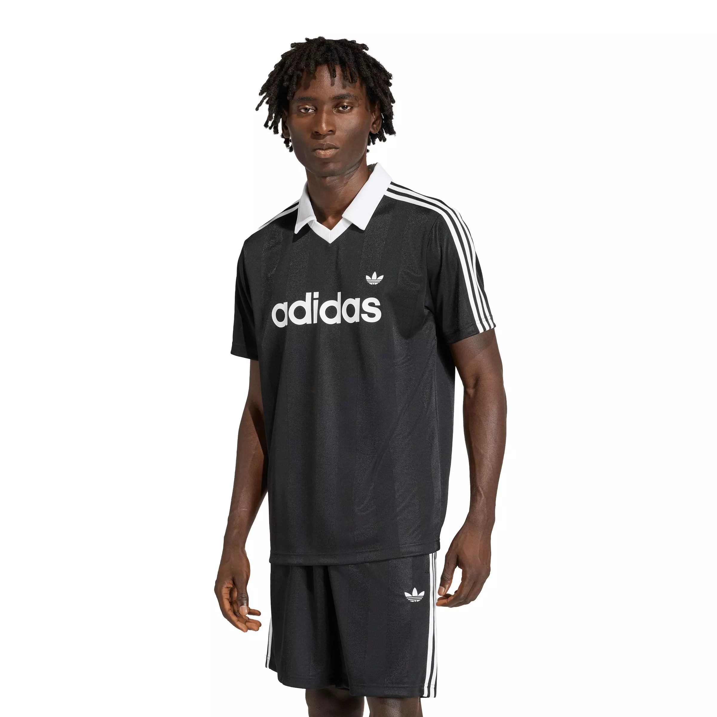 adidas Originals Men's Archive Collar Engineered Jersey - Black - BLACK