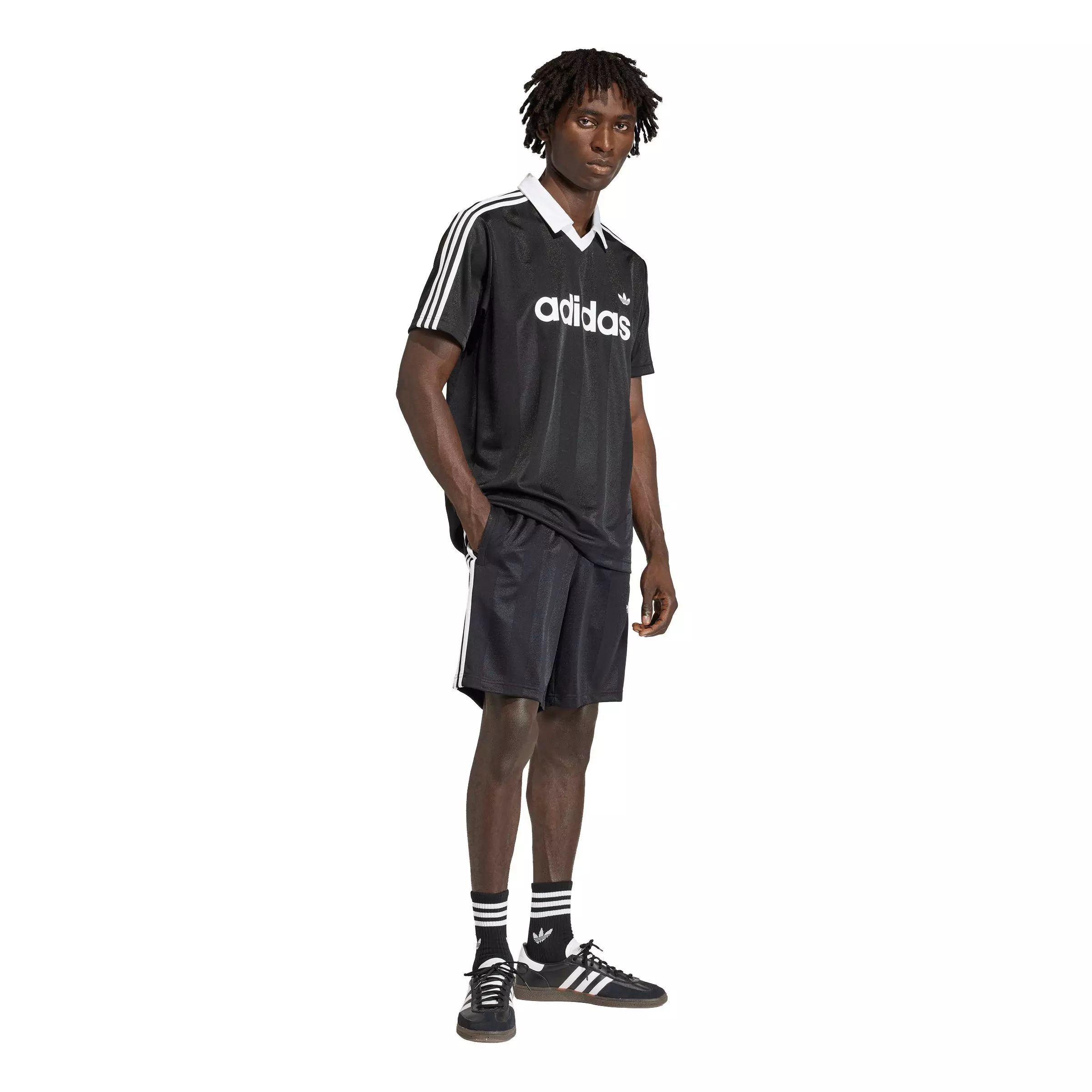 adidas Originals Men's Archive Collar Engineered Jersey - Black - BLACK