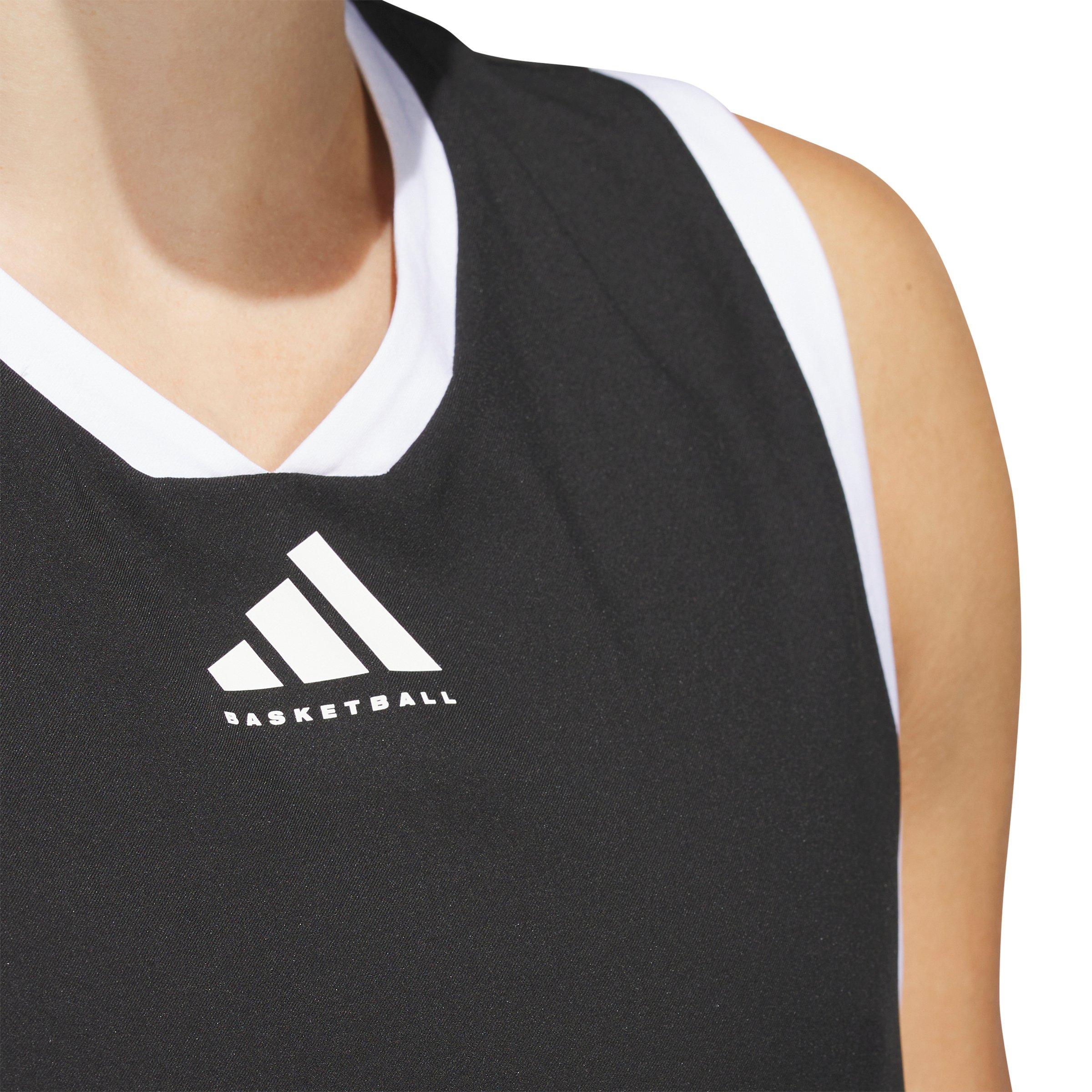 adidas Men's Basketball Crazy Lite Jersey - Black/White - BLACK/WHITE Thumbnail View 3