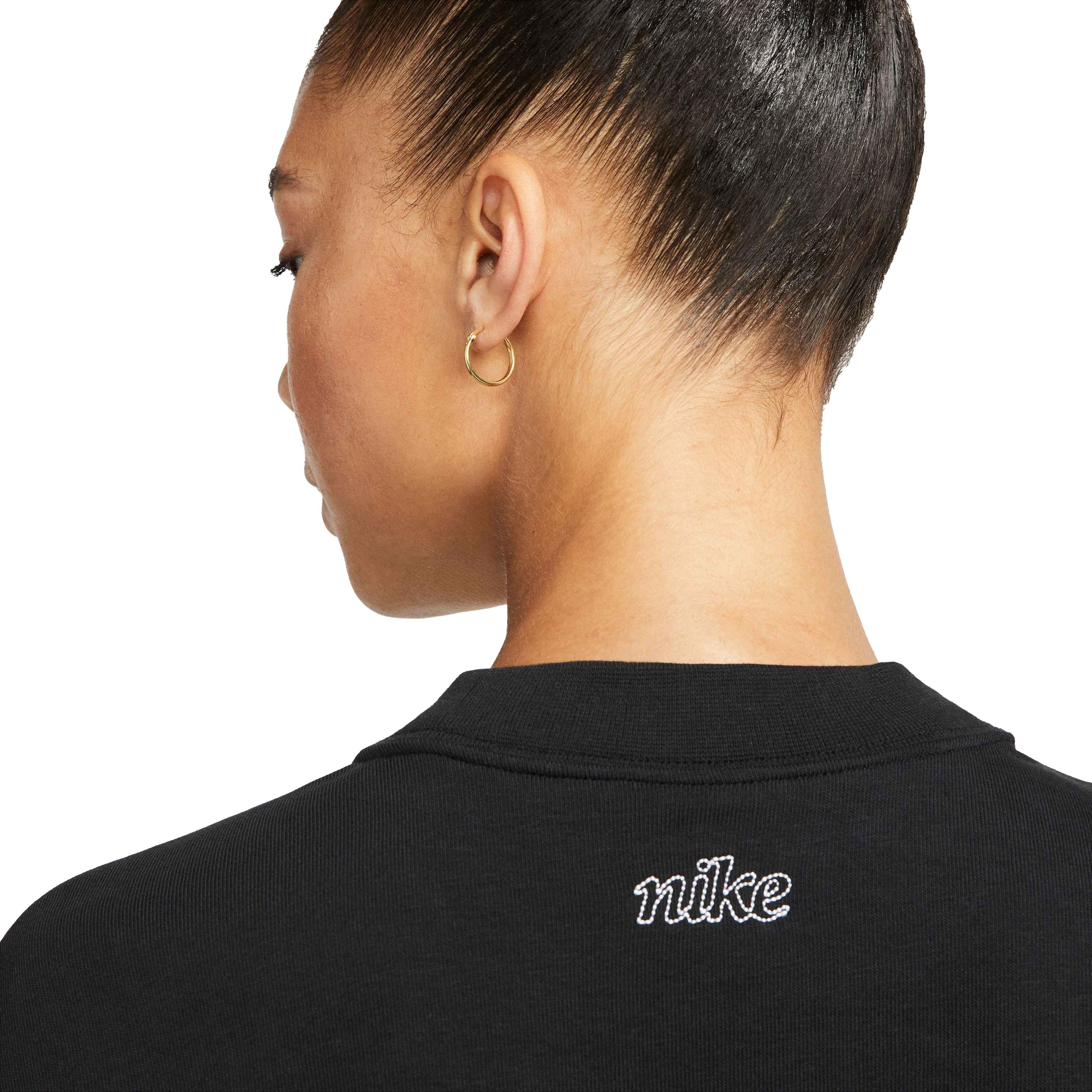 Nike Women's Dri-FIT Gt Fit Graphic Crewneck Sweatshirt - BLACK Thumbnail View 4