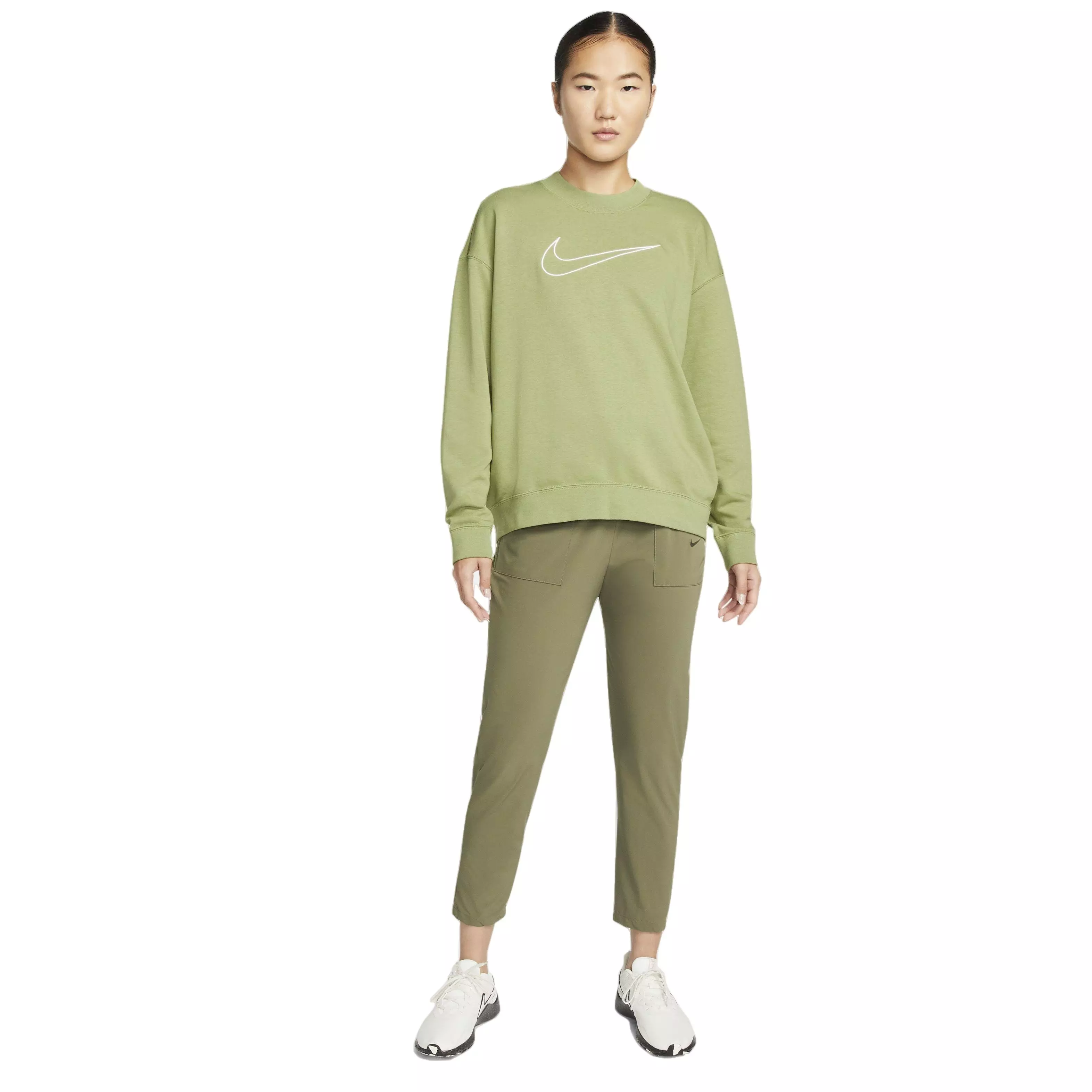 Nike Women's Dri-FIT Gt Fit Graphic Crewneck Sweatshirt - DK GREEN