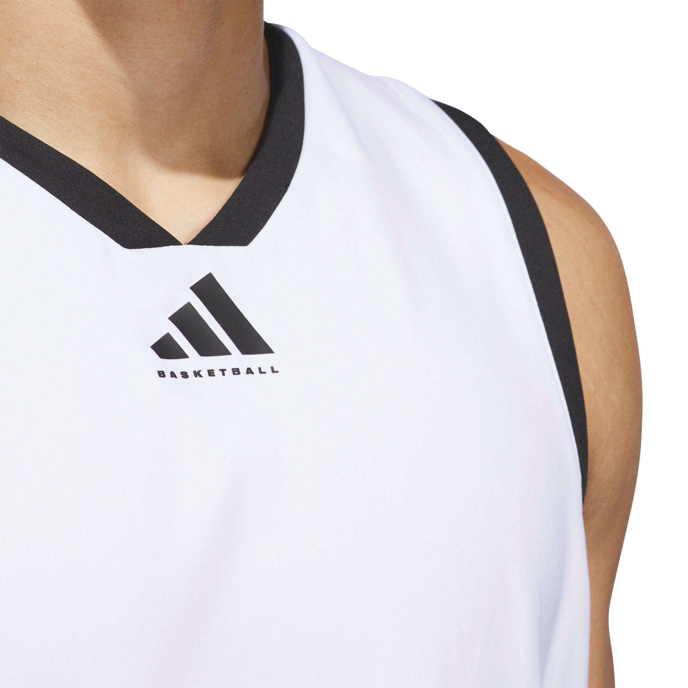 adidas Men's Basketball Crazy Lite Jersey -White/Black - WHITE/BLACK Thumbnail View 3