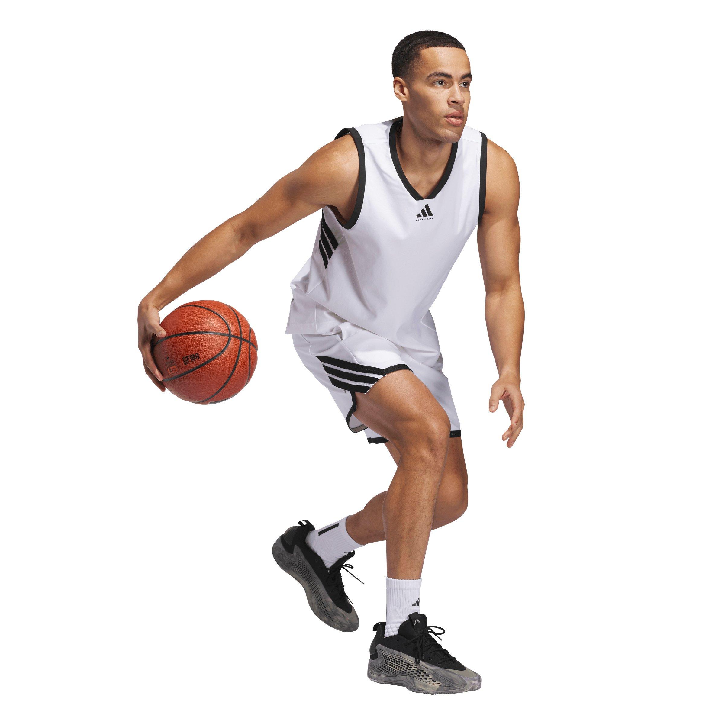 adidas Men's Basketball Crazy Lite Jersey - White/Black - WHITE/BLACK Thumbnail View 5