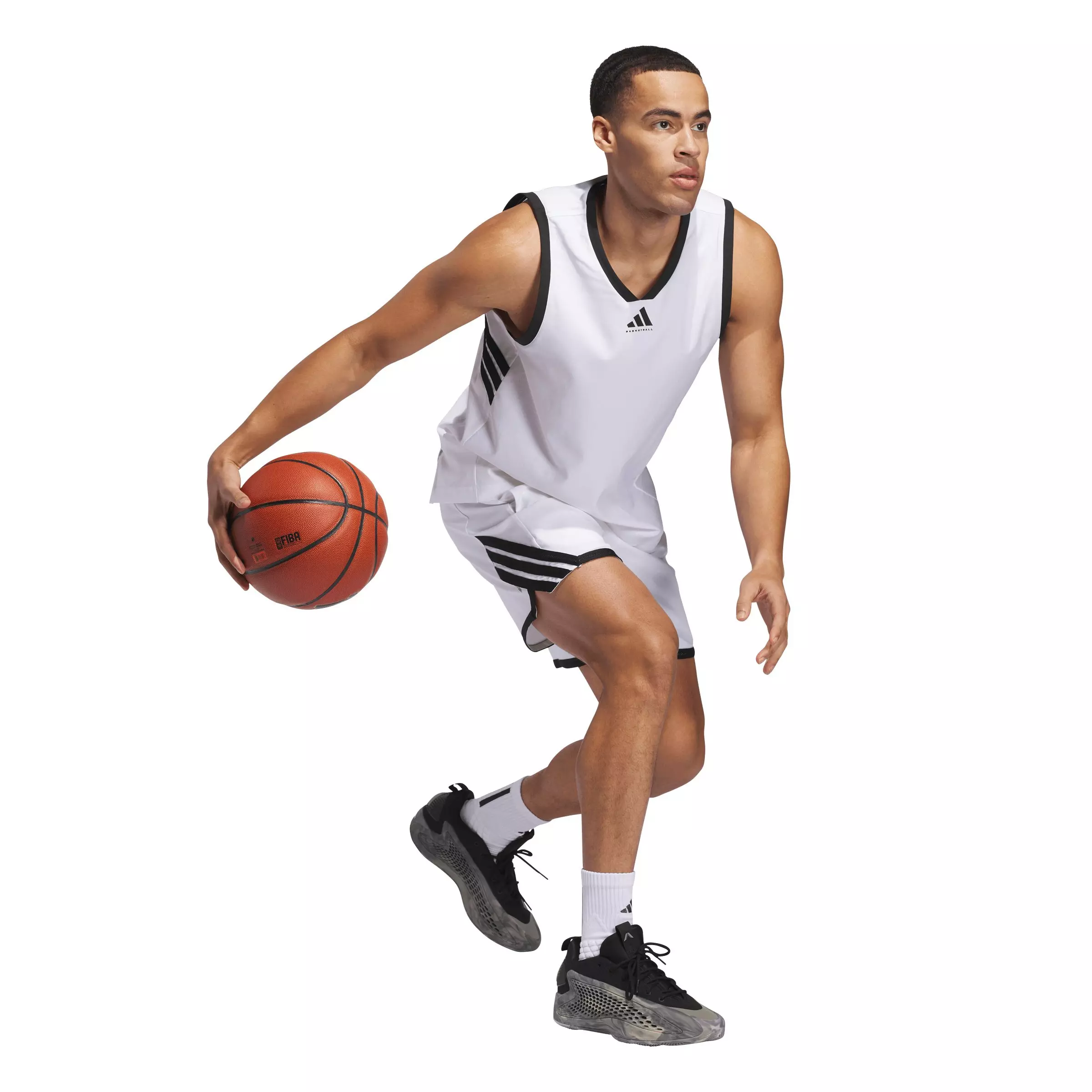 adidas Men's Basketball Crazy Lite Jersey - White/Black - WHITE/BLACK