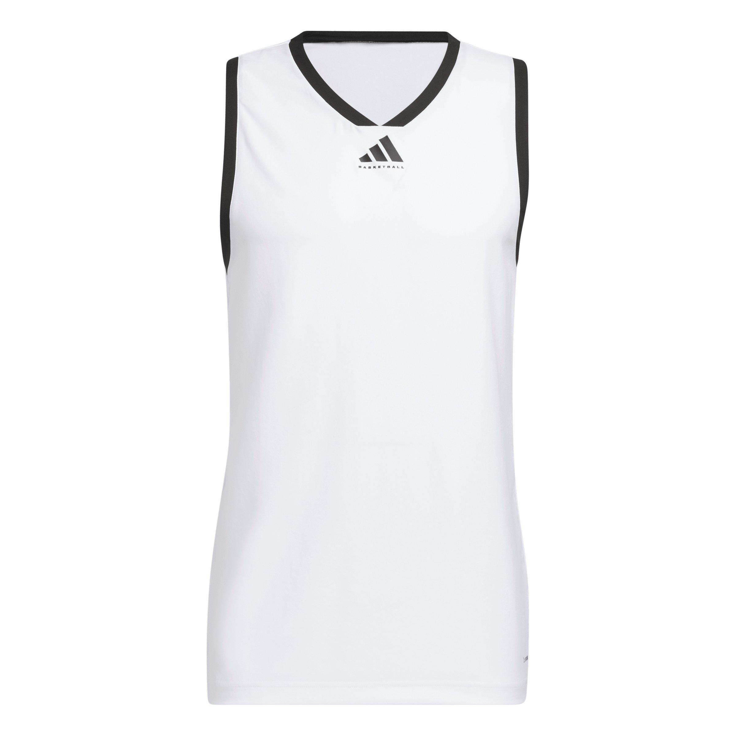 adidas Men's Basketball Crazy Lite Jersey - White/Black - WHITE/BLACK Thumbnail View 6