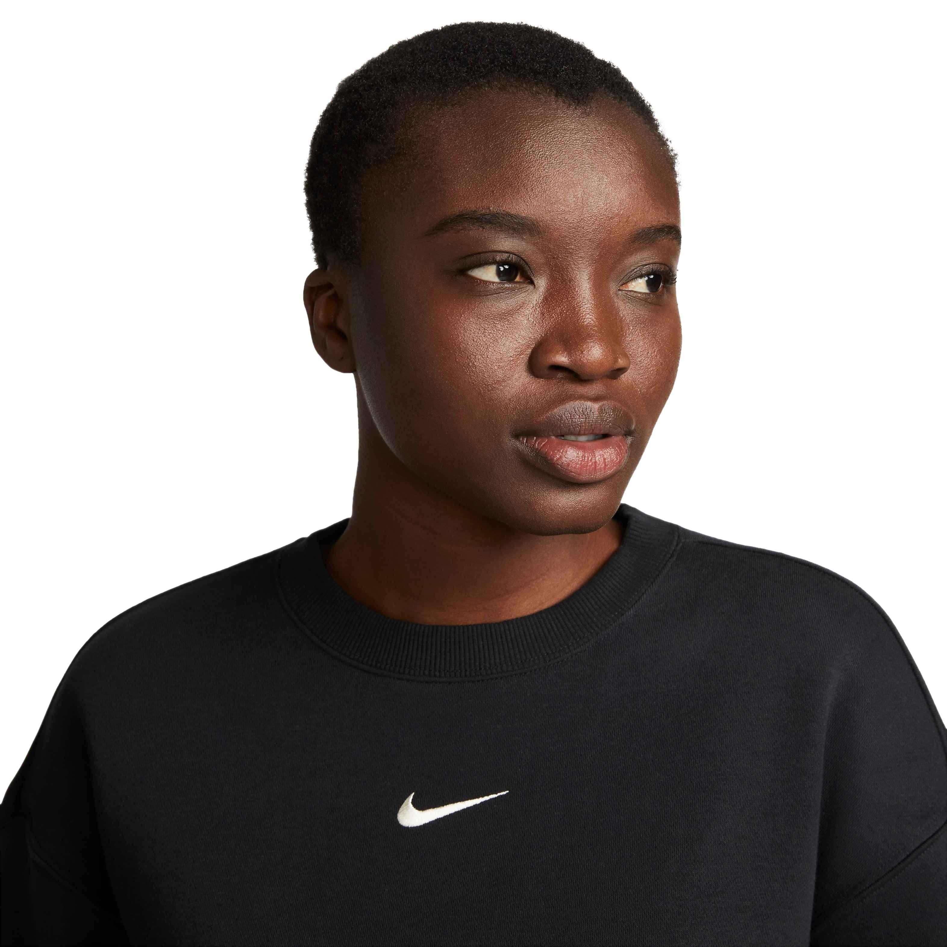 Nike Women's Sportswear Phoenix Oversized Crewneck Sweatshirt - BLACK Thumbnail View 3