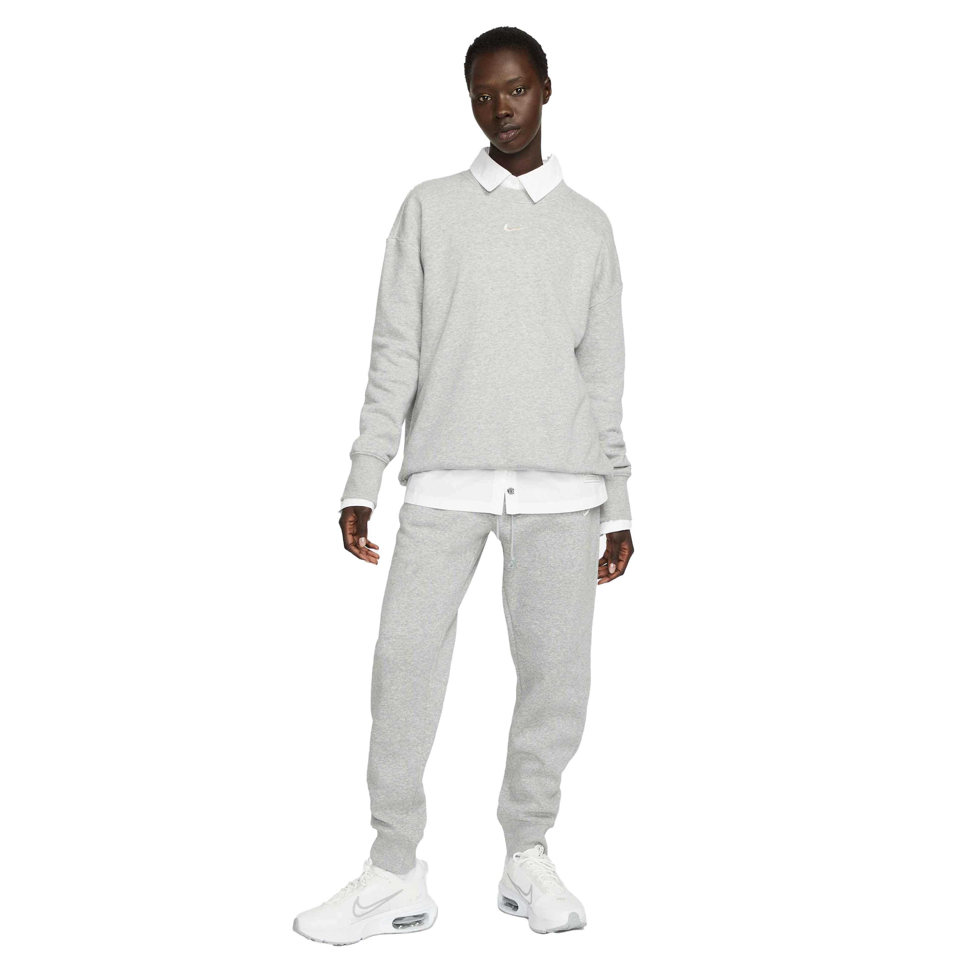 Nike Women's Sportswear Phoenix Oversized Crewneck Sweatshirt - GREY Thumbnail View 4