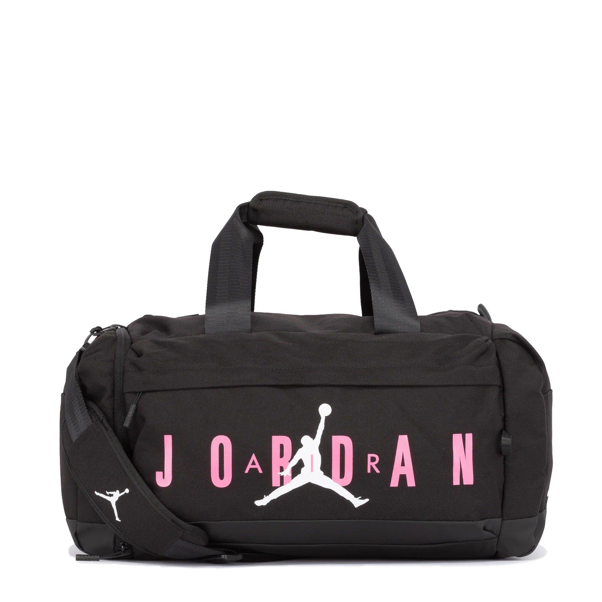 Pink black duffle sales bag