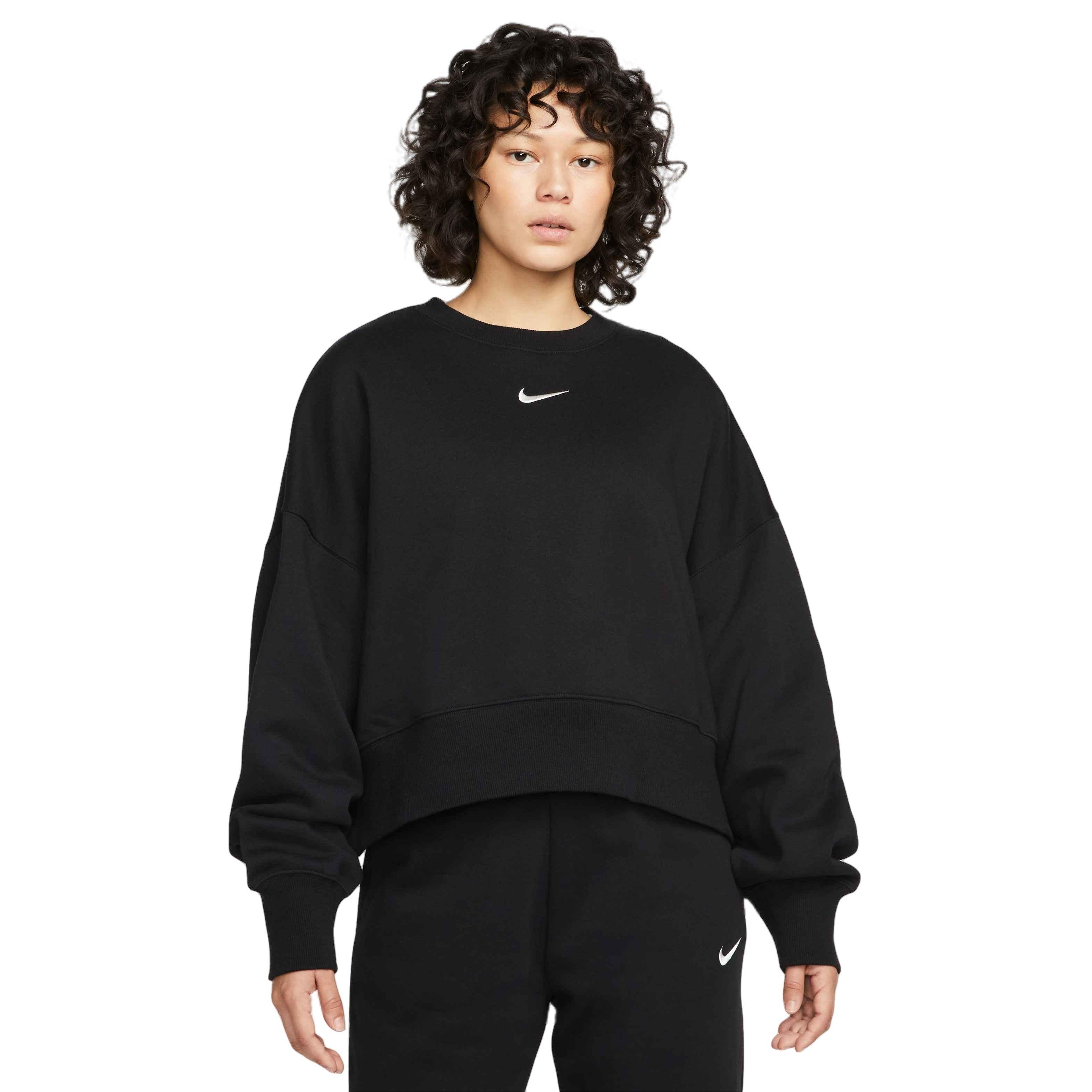 Nike Women's Sportswear Phoenix Fleece Over-Oversized Crewneck Sweatshirt - BLACK Thumbnail View 1