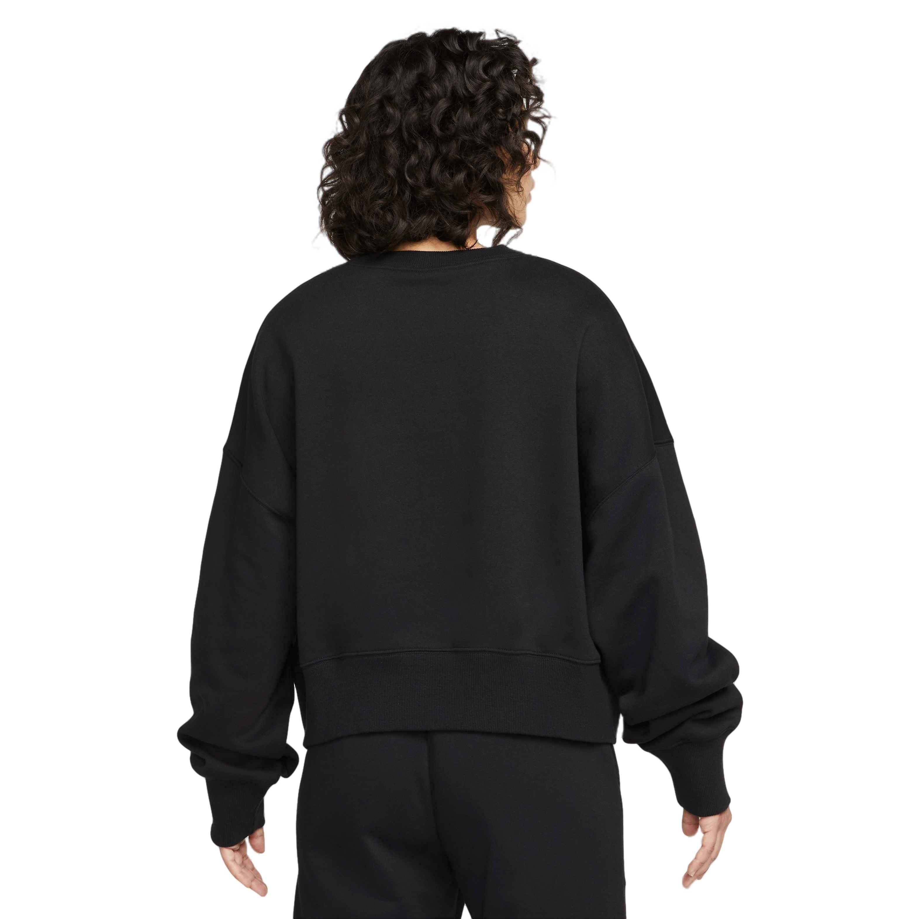 Nike Women's Sportswear Phoenix Fleece Over-Oversized Crewneck Sweatshirt - BLACK Thumbnail View 2