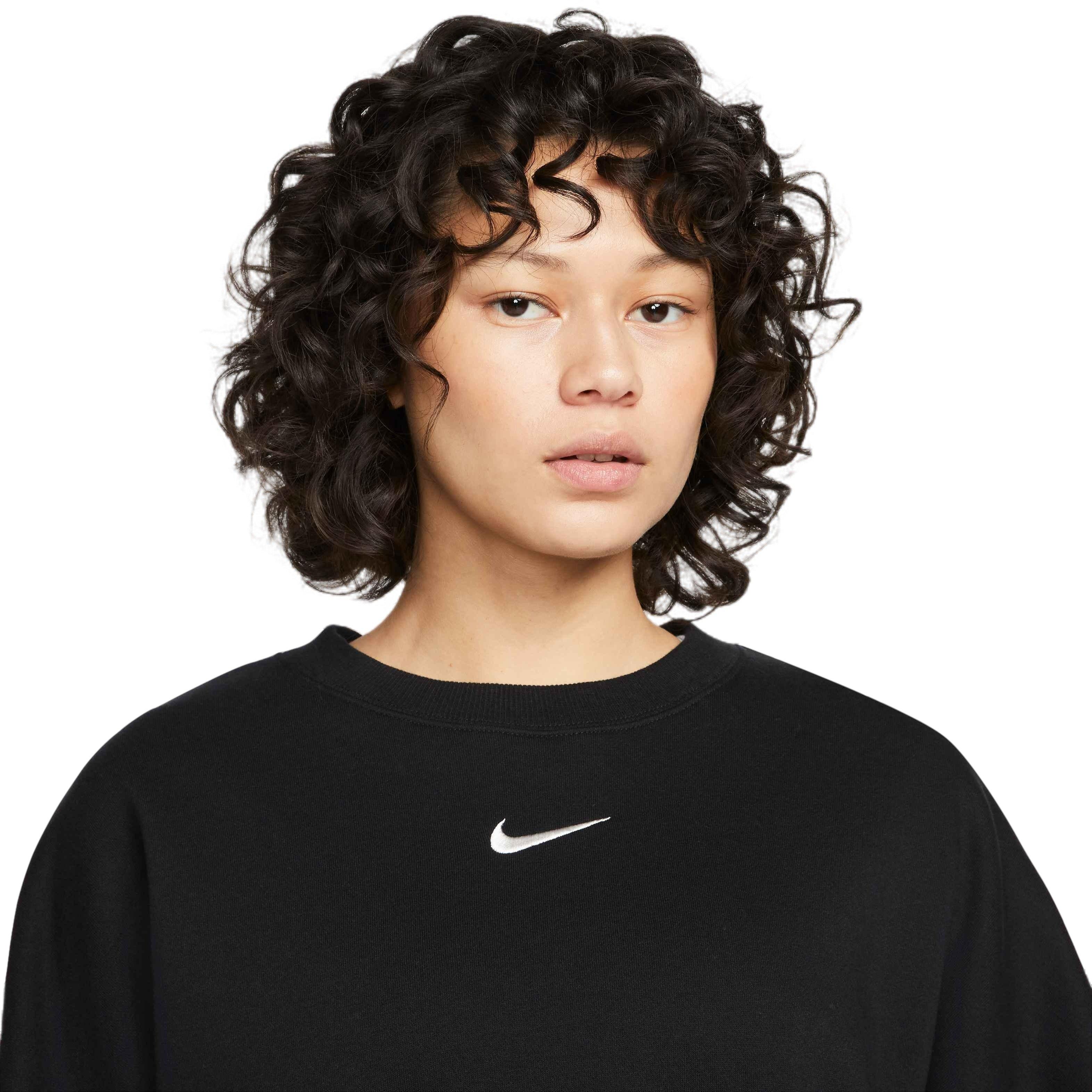 Nike Women's Sportswear Phoenix Fleece Over-Oversized Crewneck Sweatshirt - BLACK Thumbnail View 3
